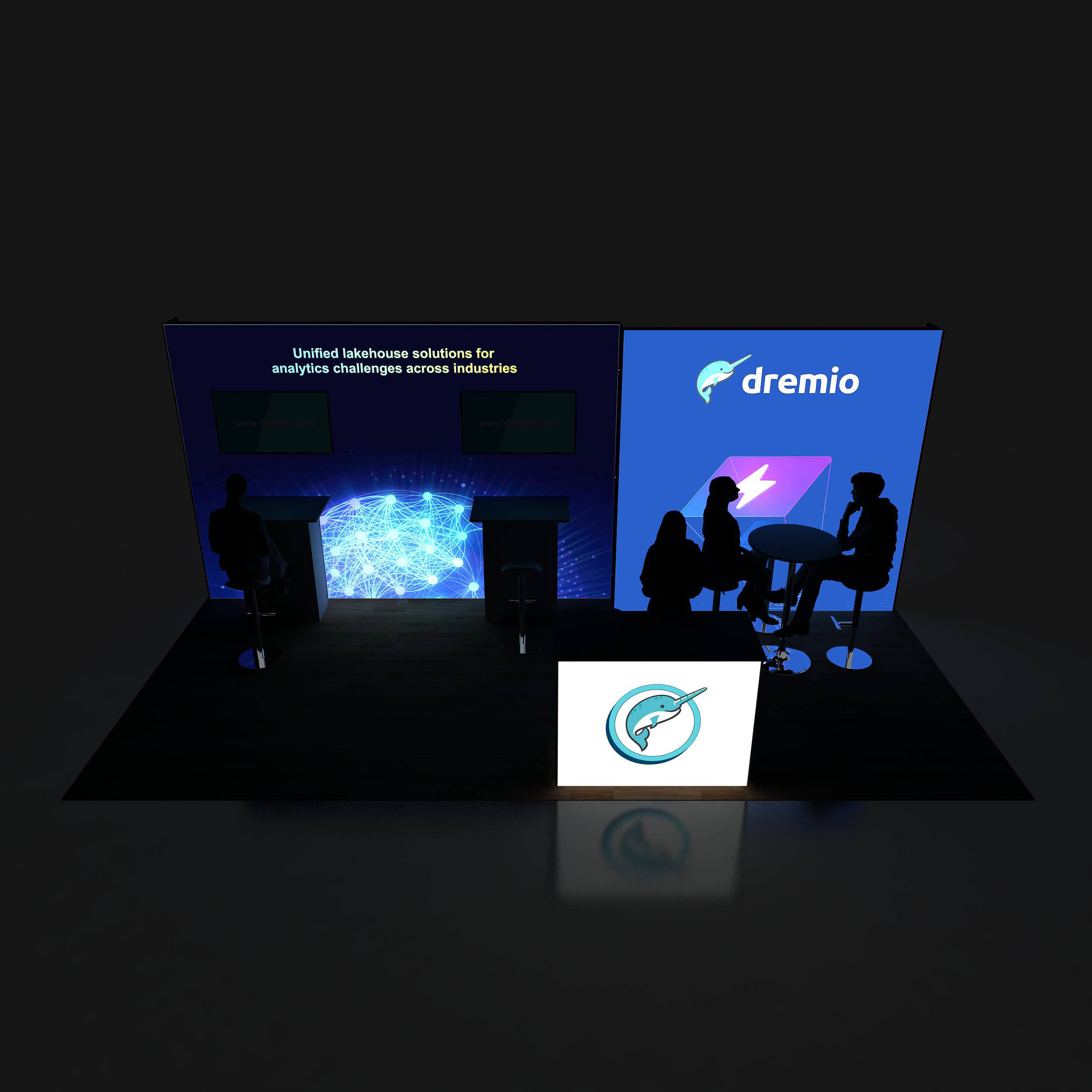 Backlit View - GRLU1020 35: Visually Compelling 10x20 Exhibit Booth for Engagement