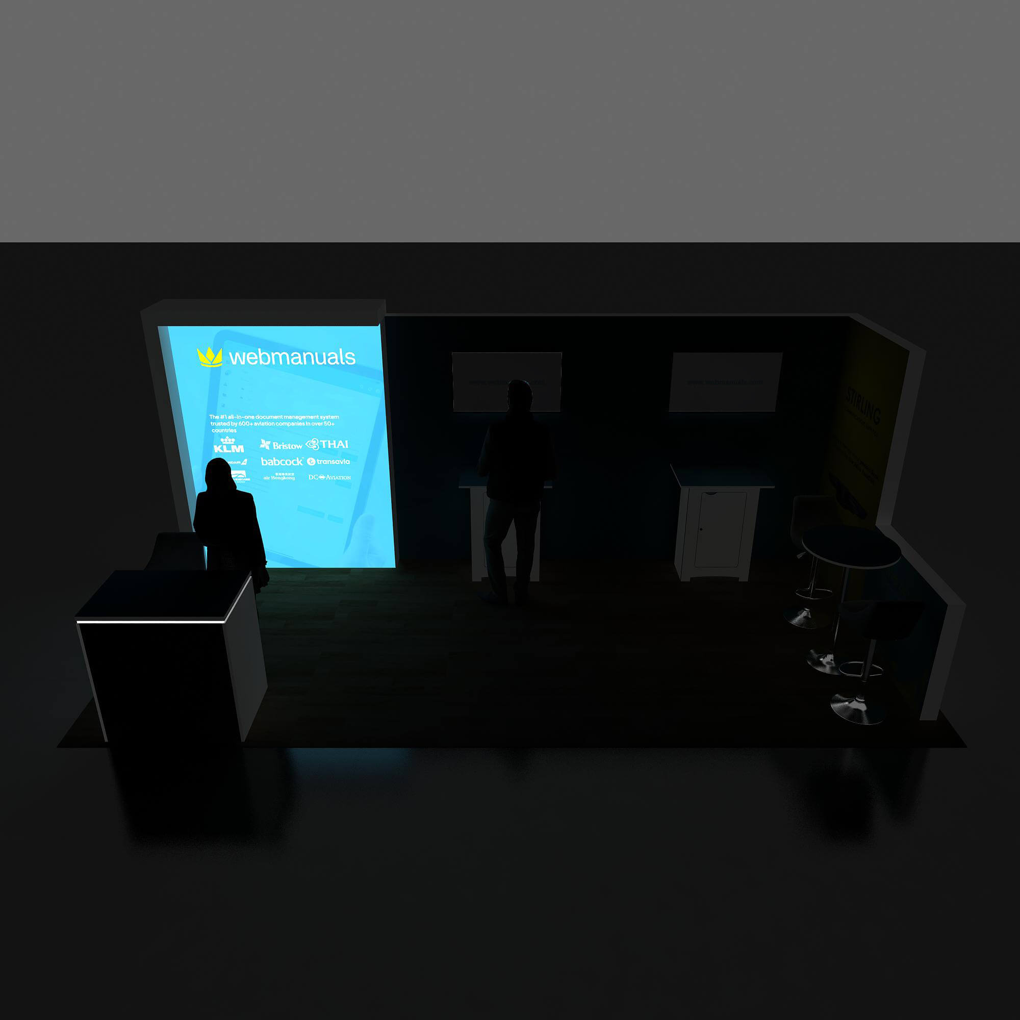 Backlit View - GRLU1020 49: For eye-catching and well-built 10x20 booth rentals contact Exponents