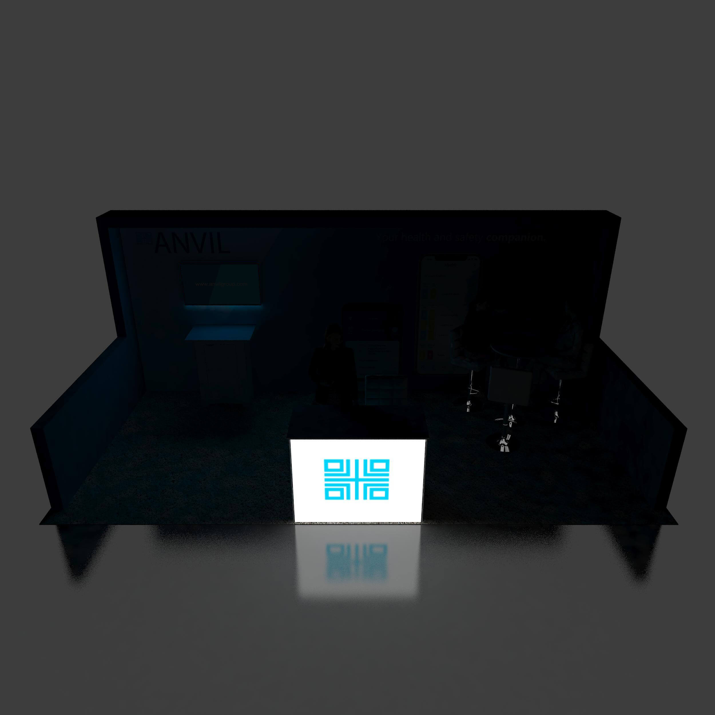 Backlit View - GRL1020 13: Attract attendees with extraordinary 10x20 rental booth