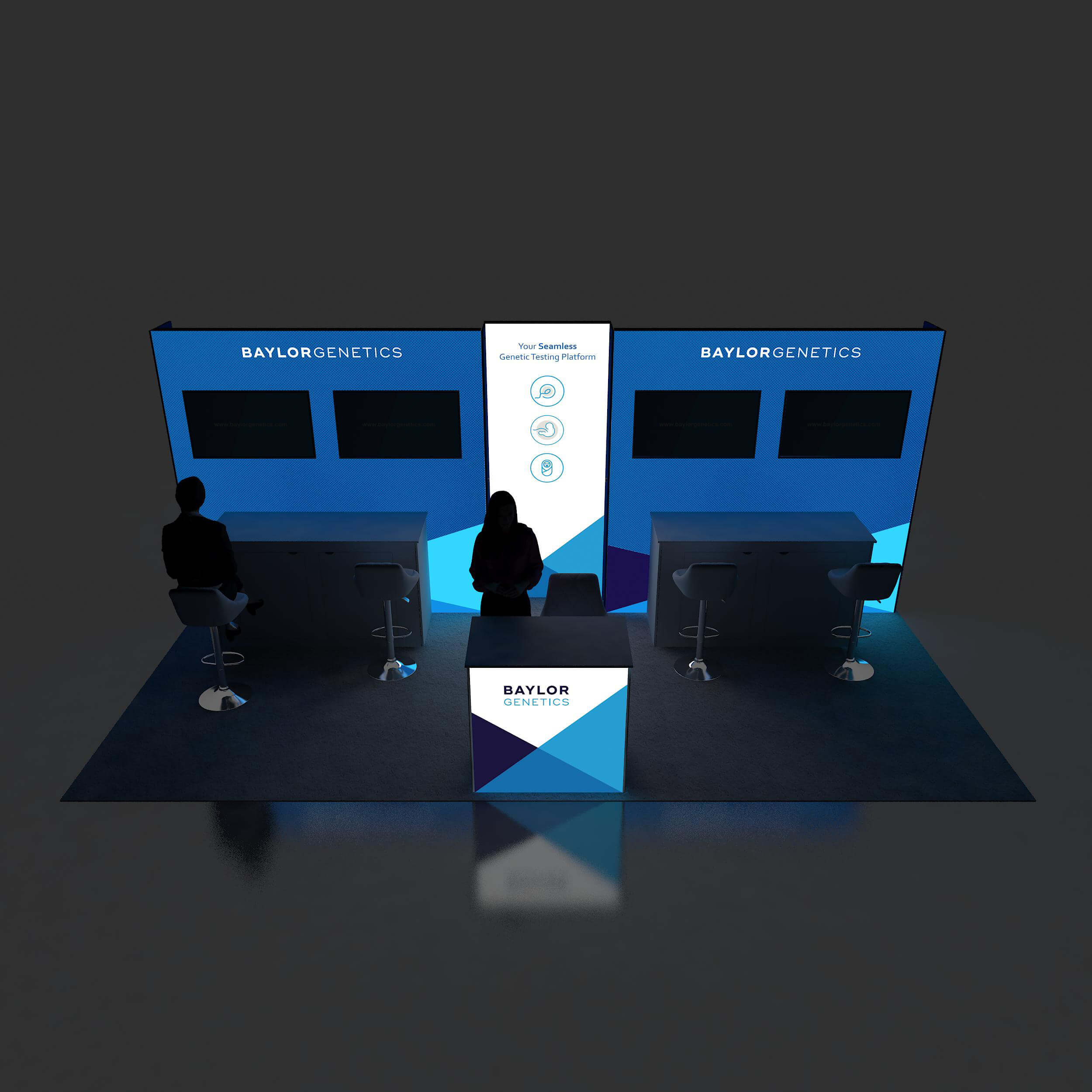 Backlit View - GRLE1020 28: Outshine fellow exhibitors with top-of-the-line 10x20 booth rentals for shows