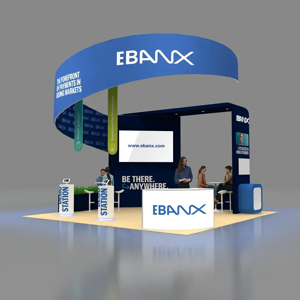 20x20 Booth Design Rentals - Front View : BRLU2020 41