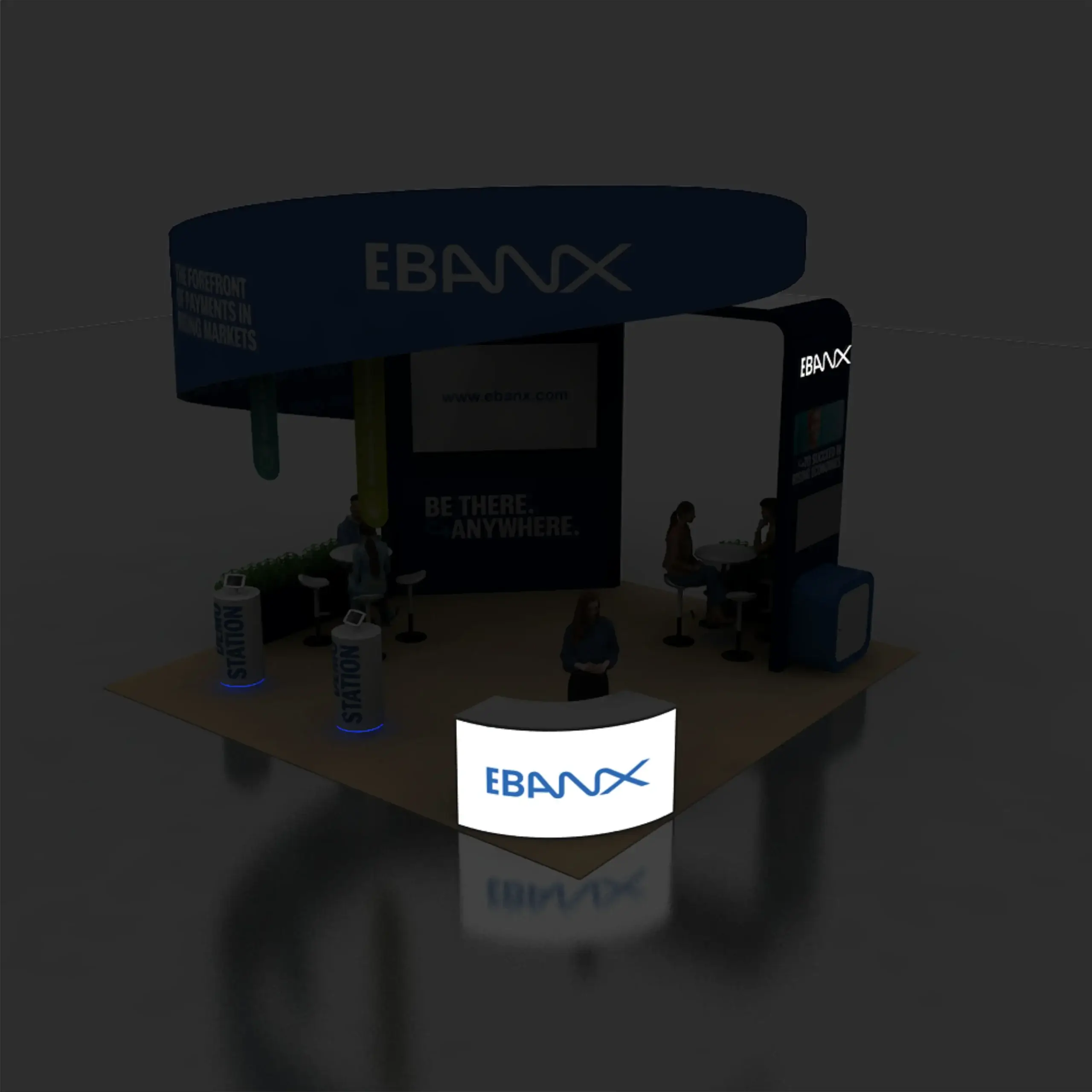 Ebanx 20x20 Booth Design Counter View