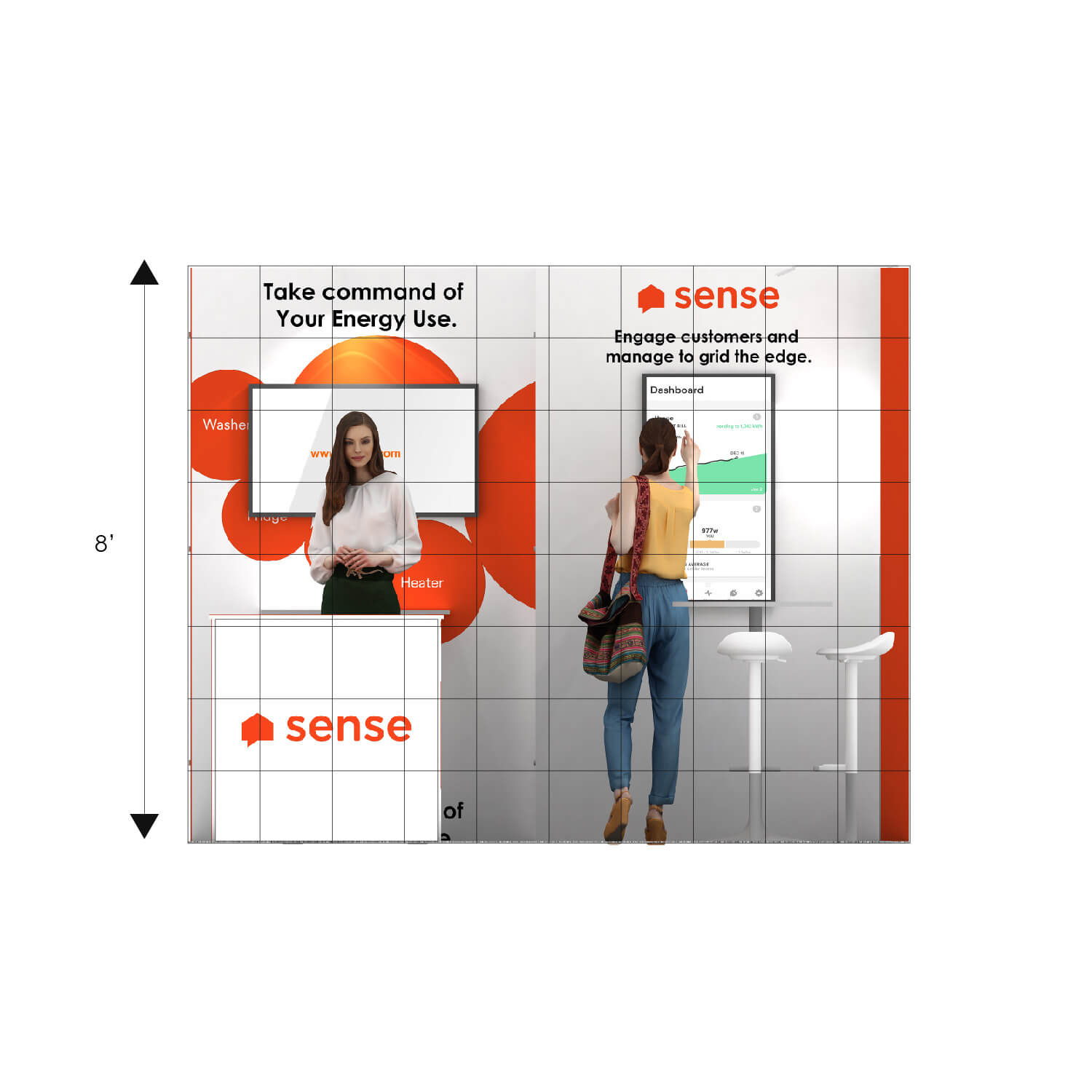 Elevation - RL1010 04: Top-notch 10x10 trade show booth rentals