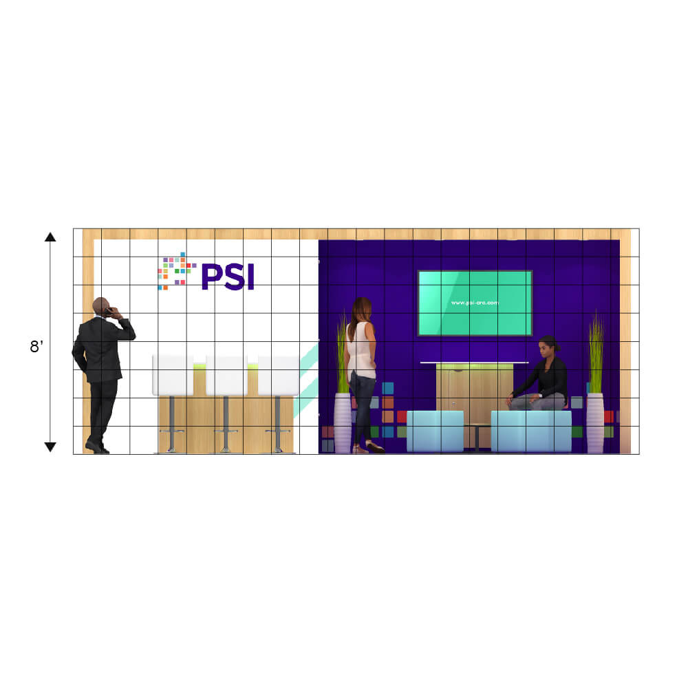 Elevation - YRLU1020 67: Reliable and majestic 10x20 trade show booth rentals