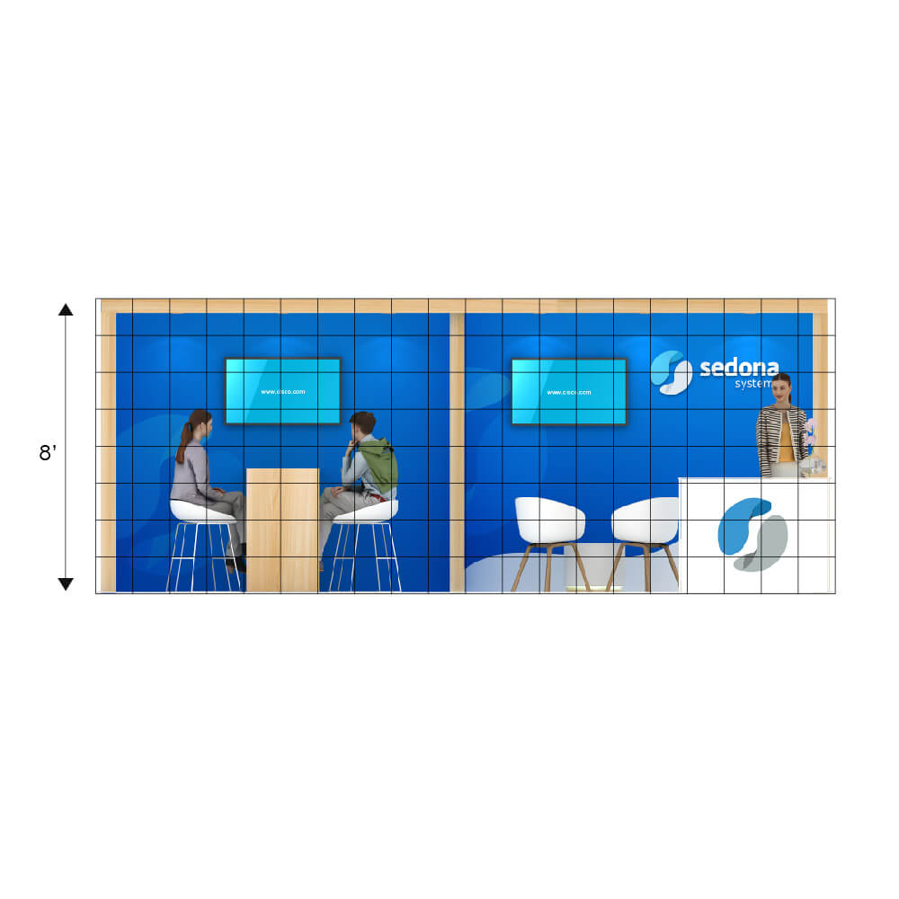Elevation - GRLU1020 60: Impressive turnkey 10x20 booth rentals for shows