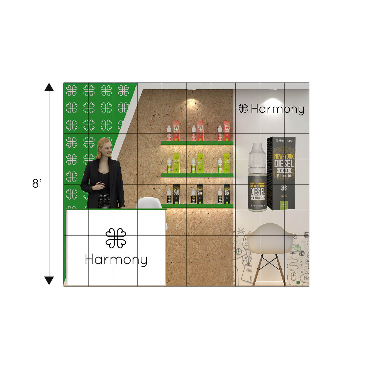 Elevation - RLU1010 47: Striking and purpose-driven 10x10 booth rentals