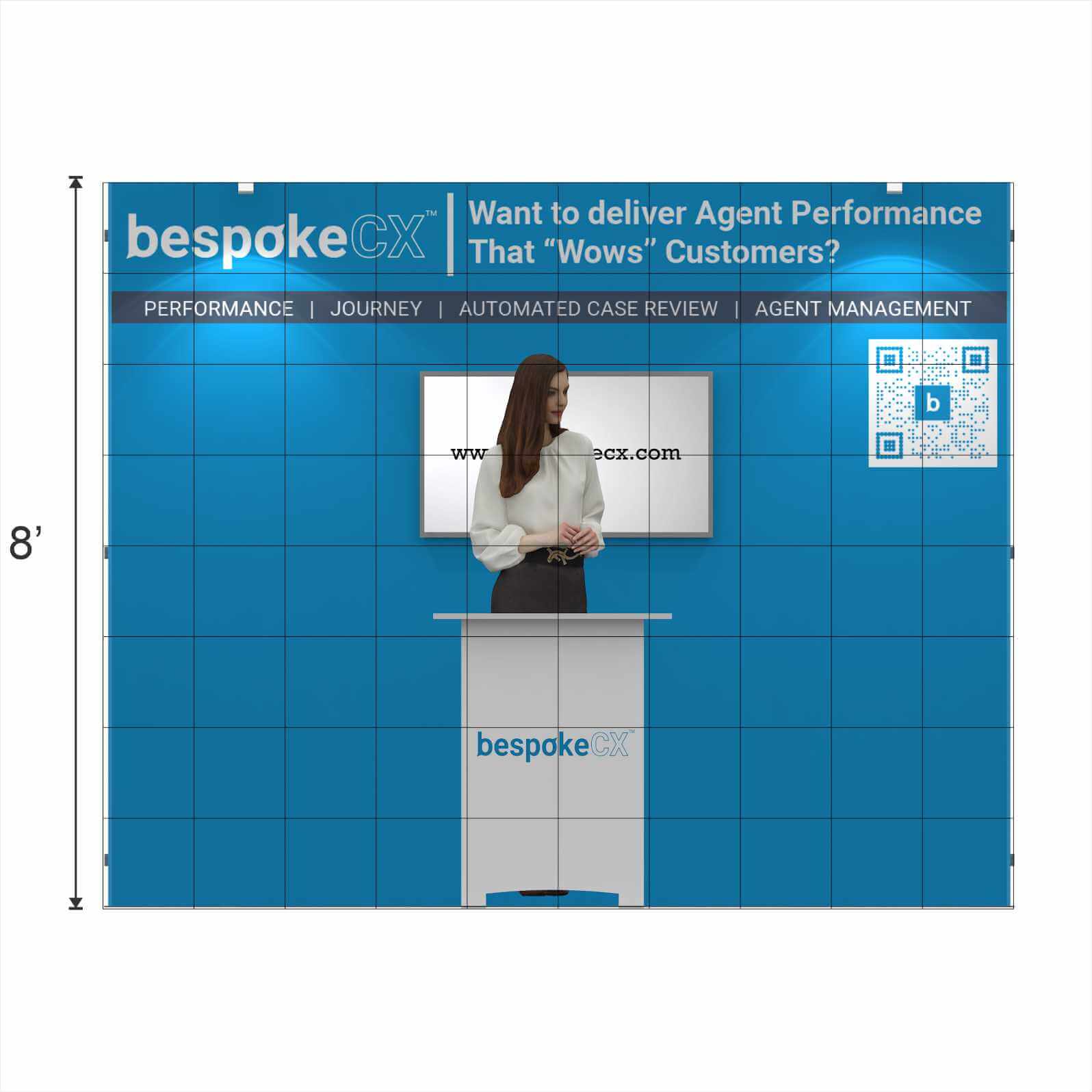 Elevation - RCR1010 10: Visually striking 10x10 trade show booth rentals