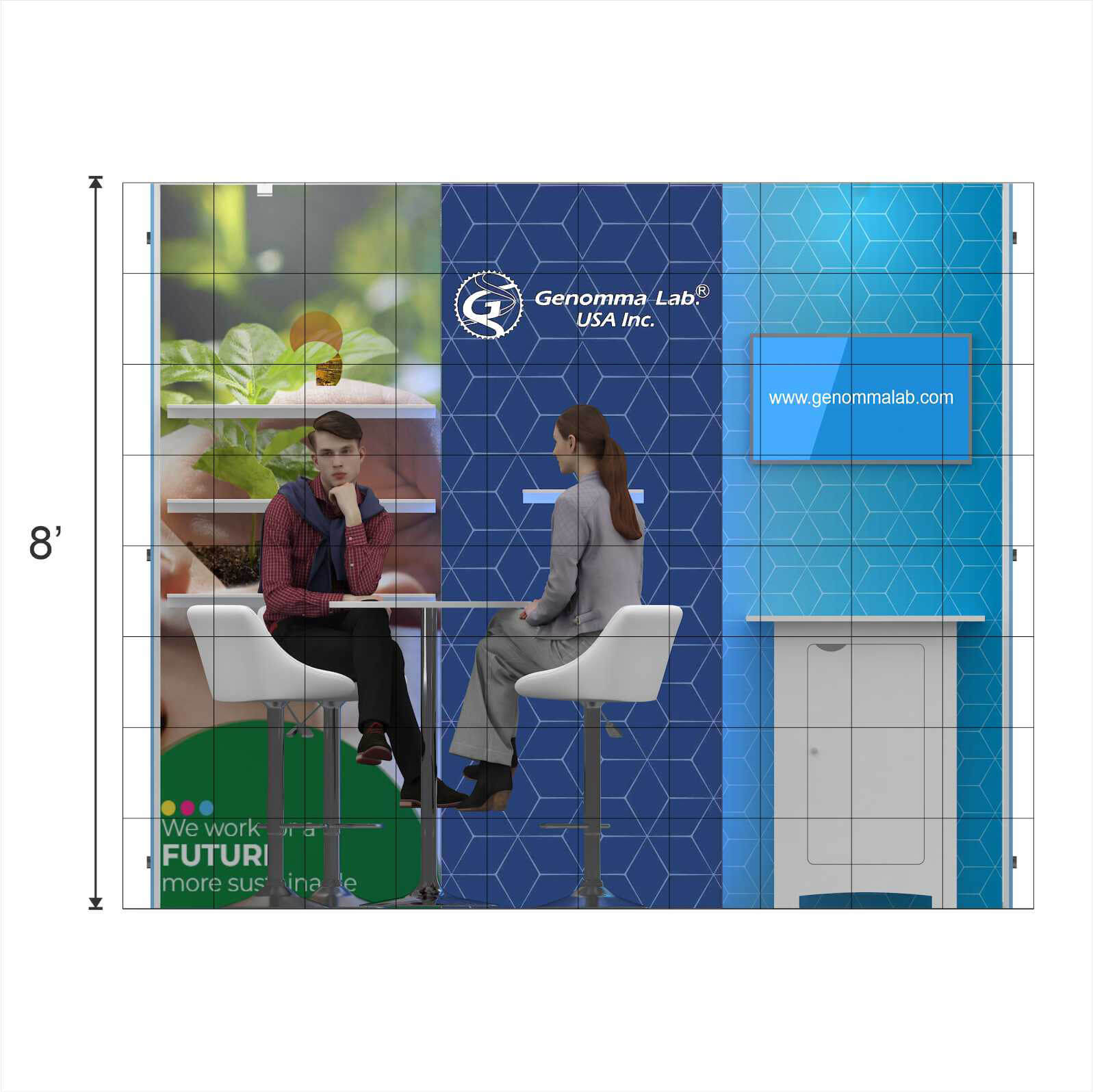 Elevation - RL1010 06: Stylish 10x10 Booth Designs for Visual Brand Presence Elevation - RL1010 06: Stylish 10x10 Booth Designs for Visual Brand Presence