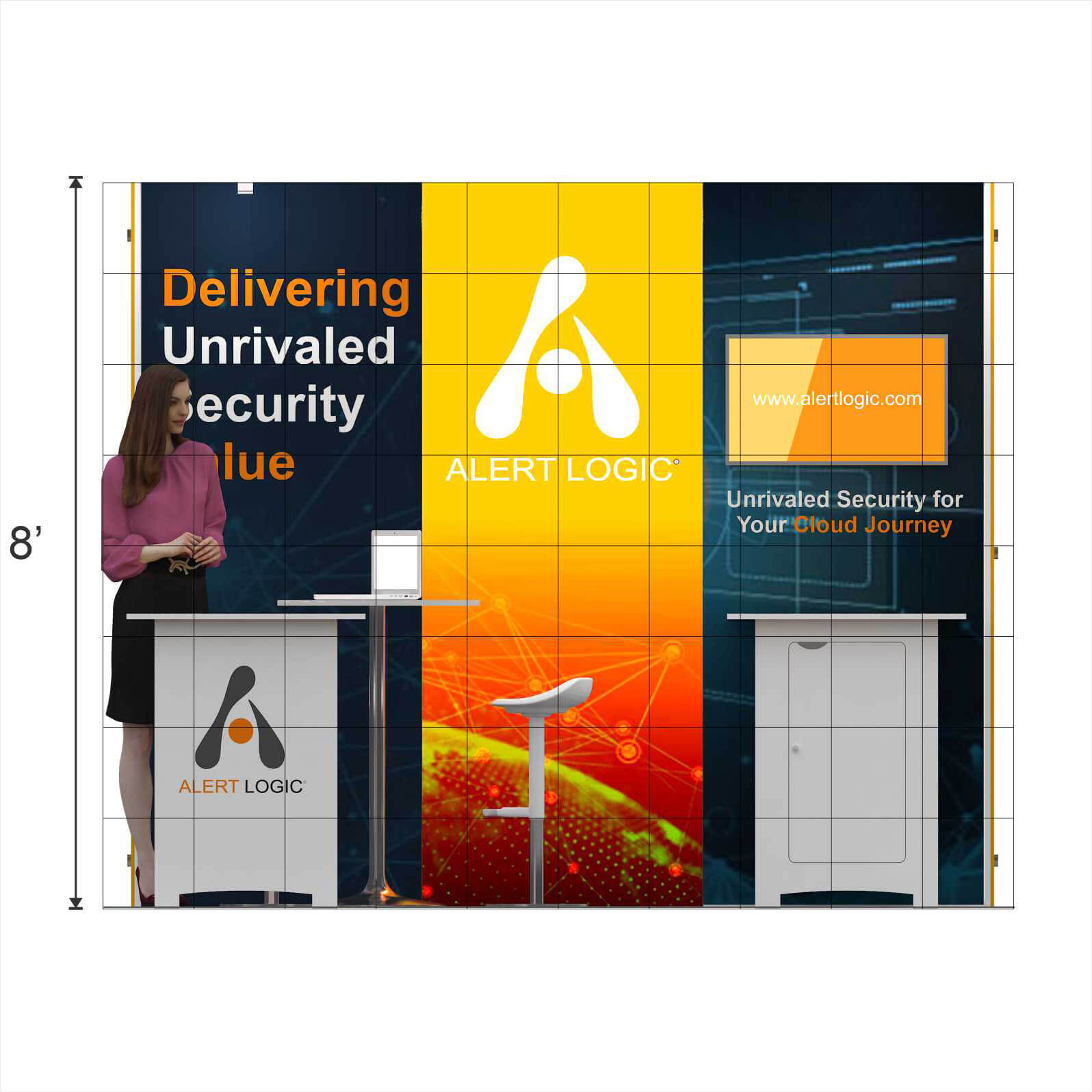 Elevation - STL1010 01: Striking 10x10 trade show booth rentals Elevation - STL1010 01: Striking 10x10 trade show booth rentals