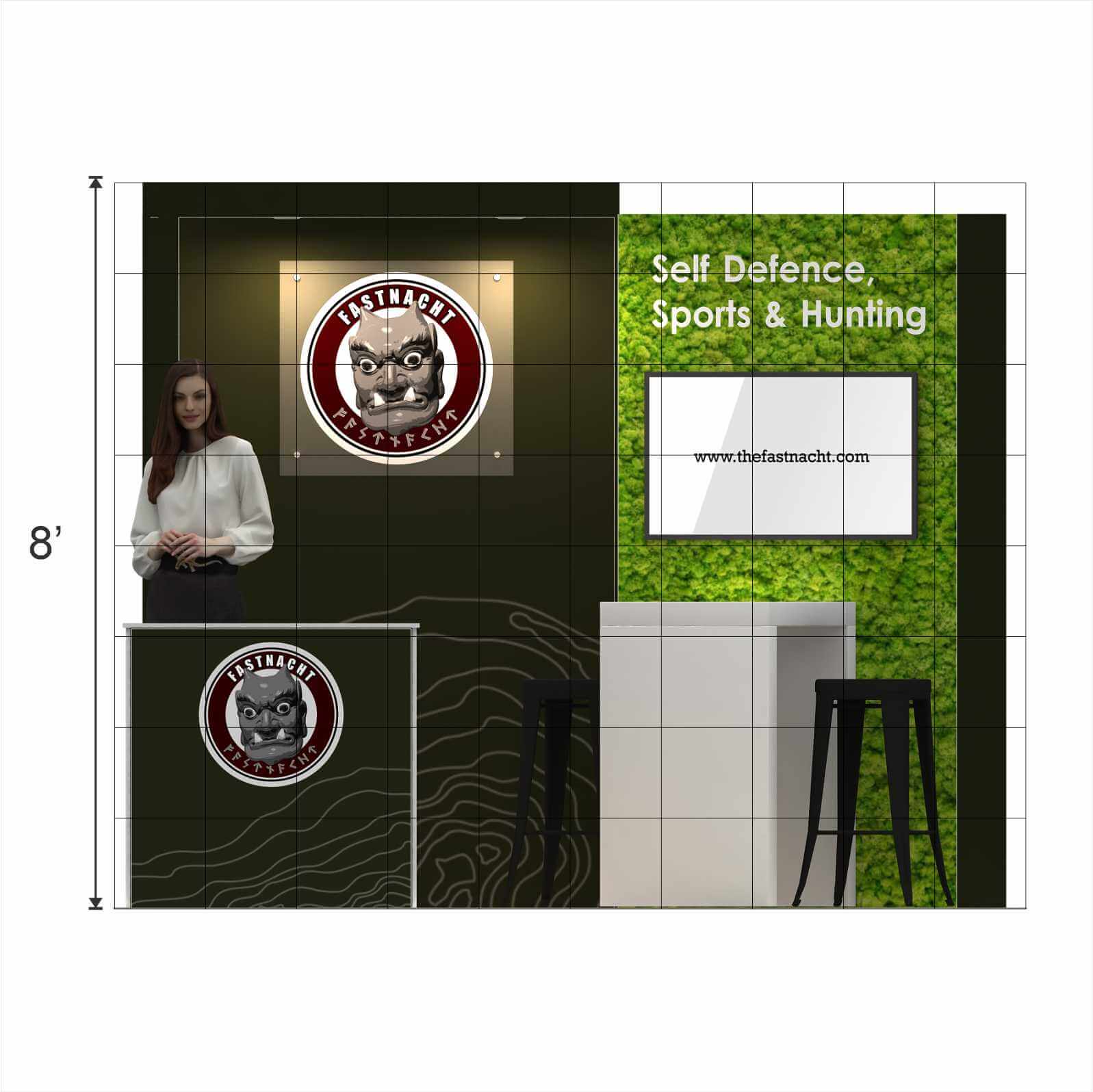 Elevation - RLE1010 05: Top-quality 10x10 trade show rental booths