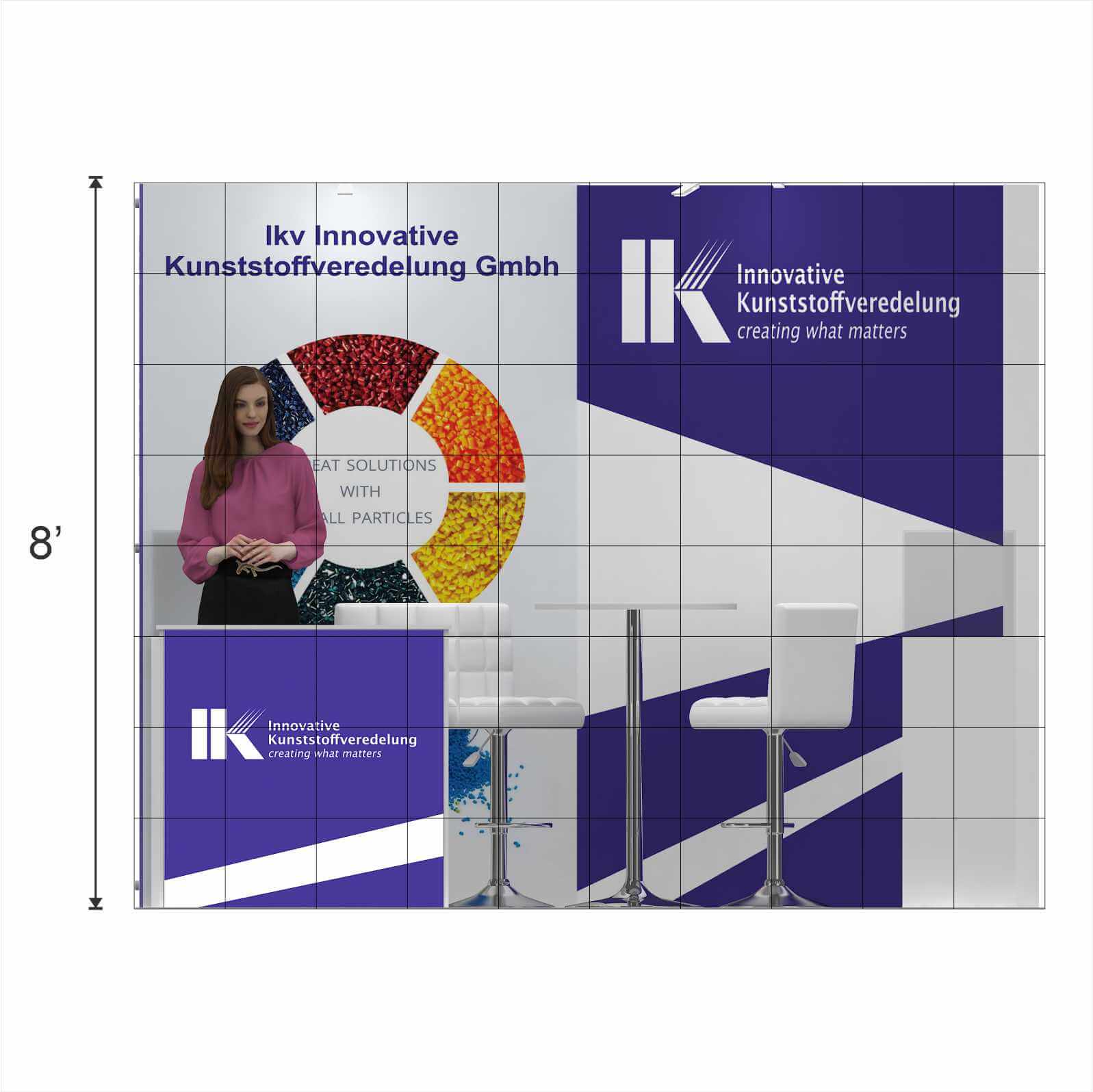 Elevation - RLU1010 32: World-class 10x10 trade show booth rentals