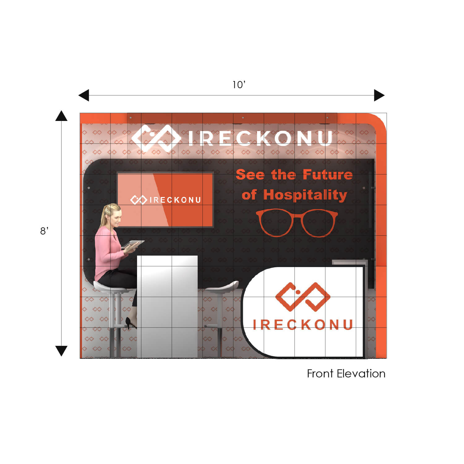 Elevation – RLU1010 36: Stylish 10x10 Booth Designs for Visual Brand Presence