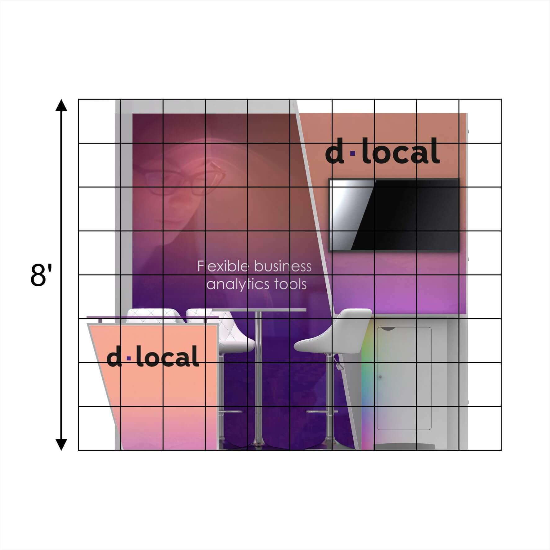 Elevation - GRLU1010 22: Stand out with impactful 10x10 trade show booth rentals