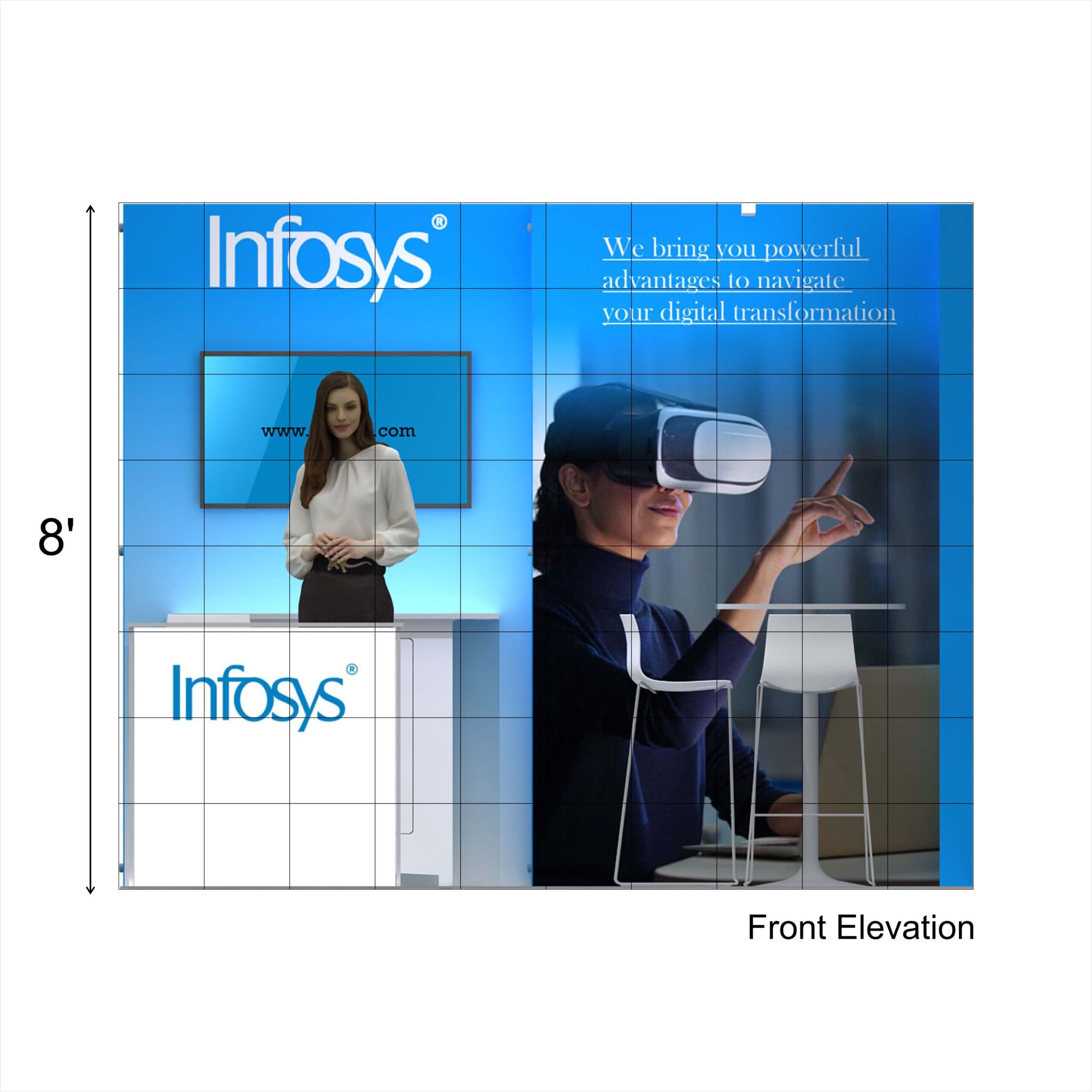 Elevation - RLU1010 23: Budget-friendly 10x10 trade show booth designs