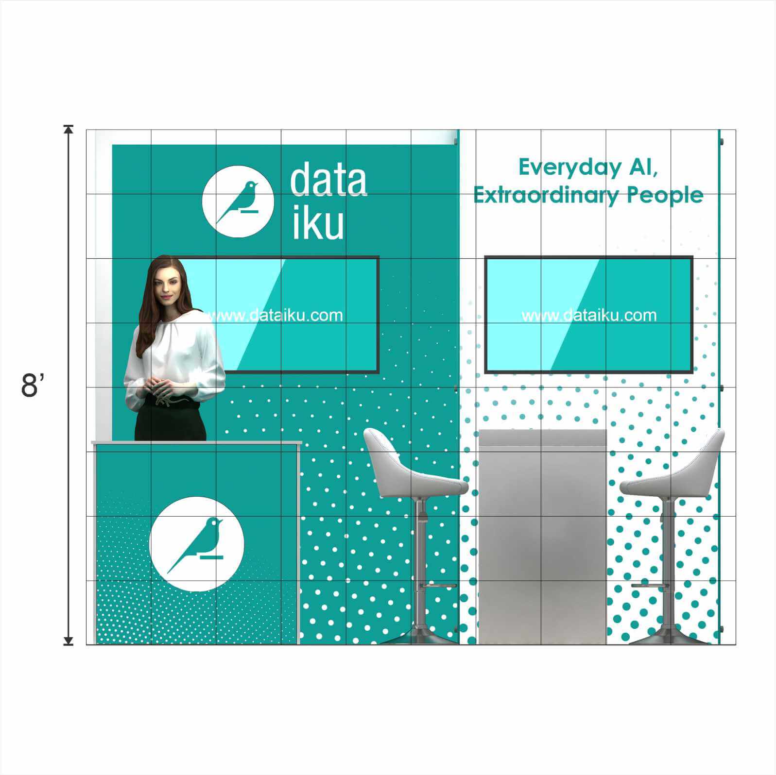 Elevation - STL1010 04: Striking and purpose-driven 10x10 booth rentals