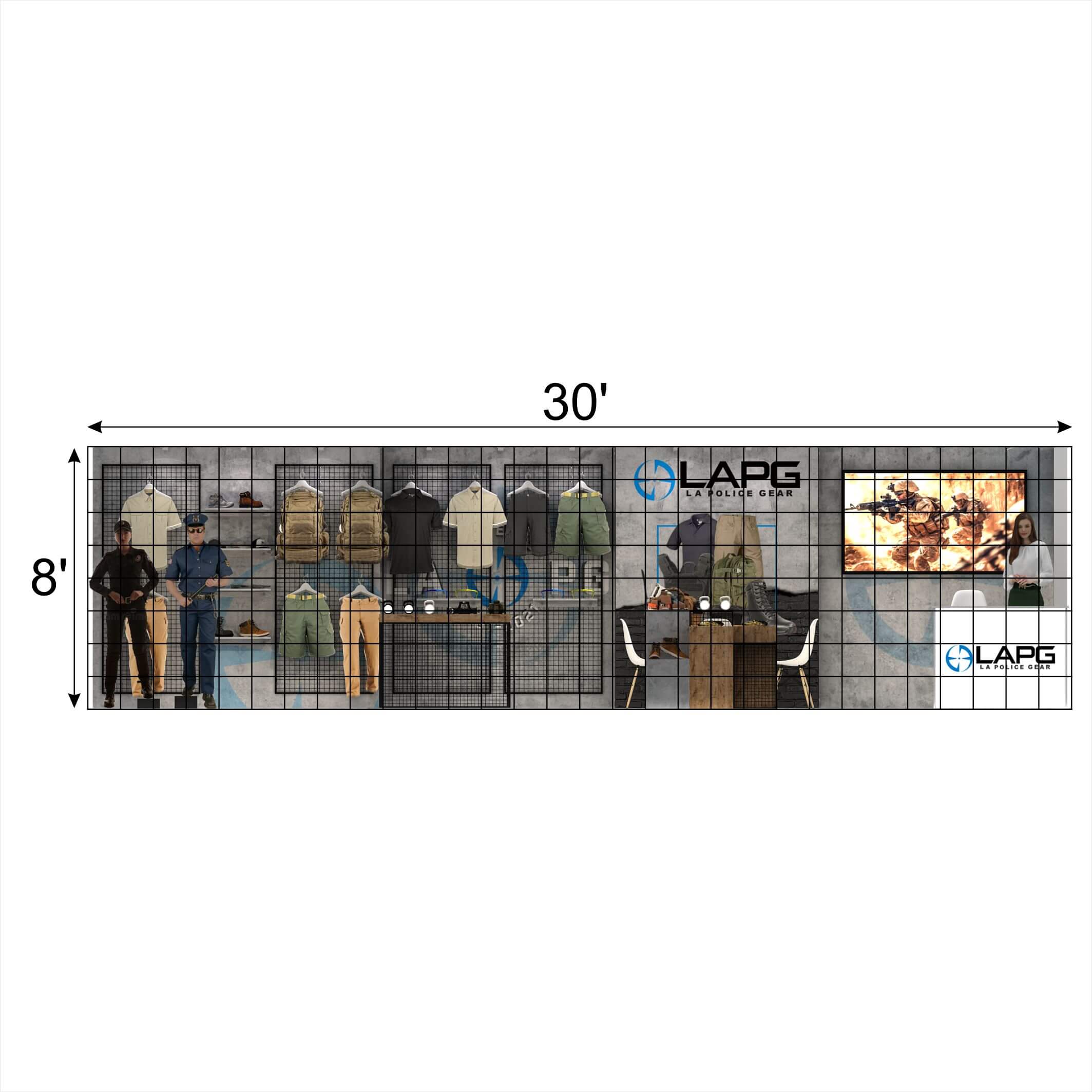 Elevation - RLU1030 25: Sleek 10x30 Exhibit Booth Design for Safe Fleet Trade Shows Elevation - RLU1030 25: Sleek 10x30 Exhibit Booth Design for Safe Fleet Trade Shows