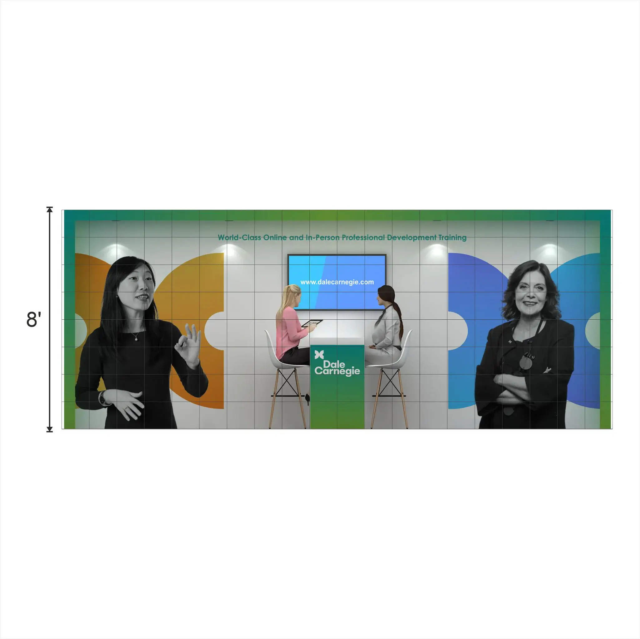 Elevation - RLU1020 37: Top of the range 10x20 trade show booth rentals