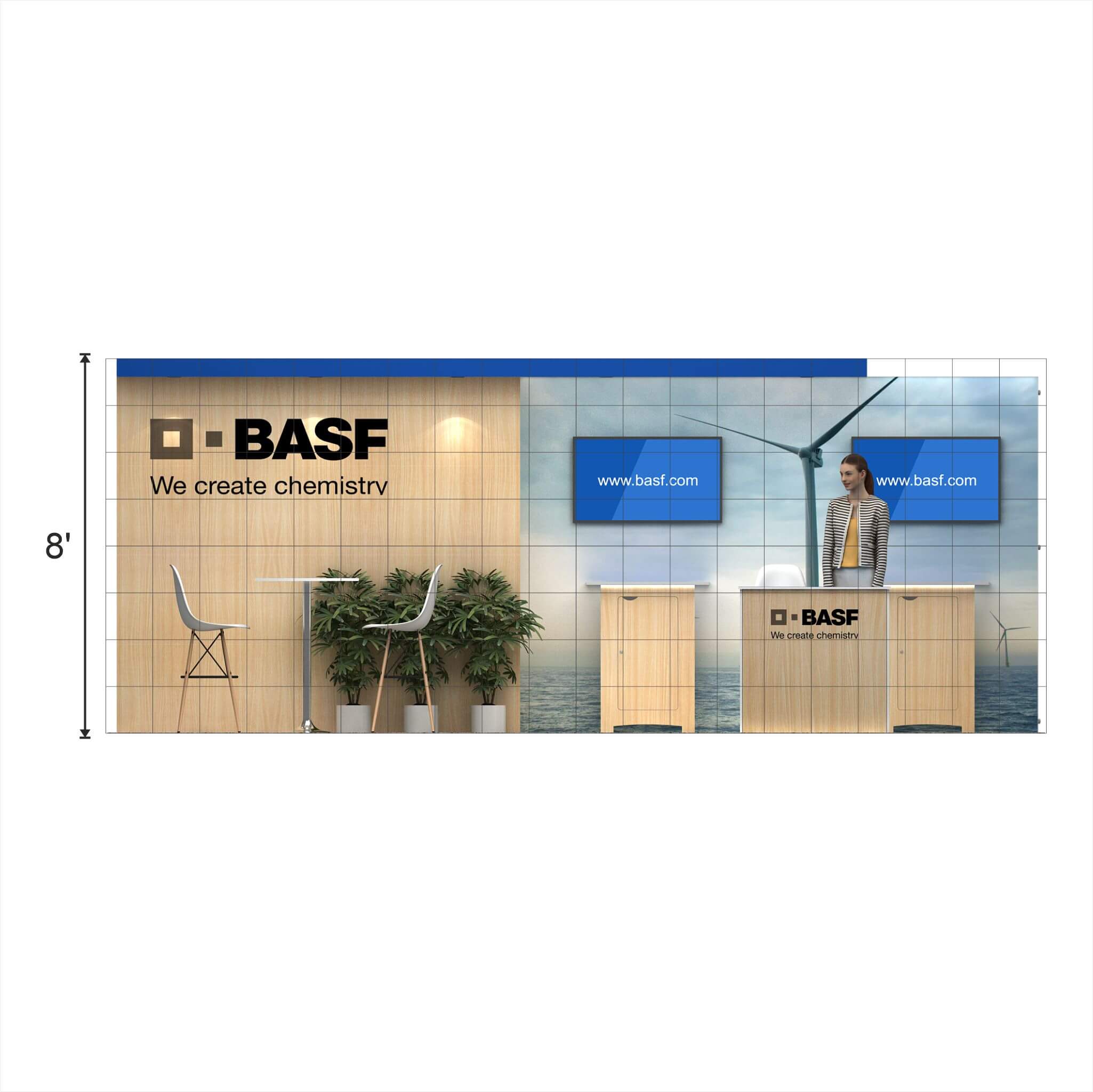 Elevation - GRCR1020 01: Top-quality and well-designed 10x20 booth rentals