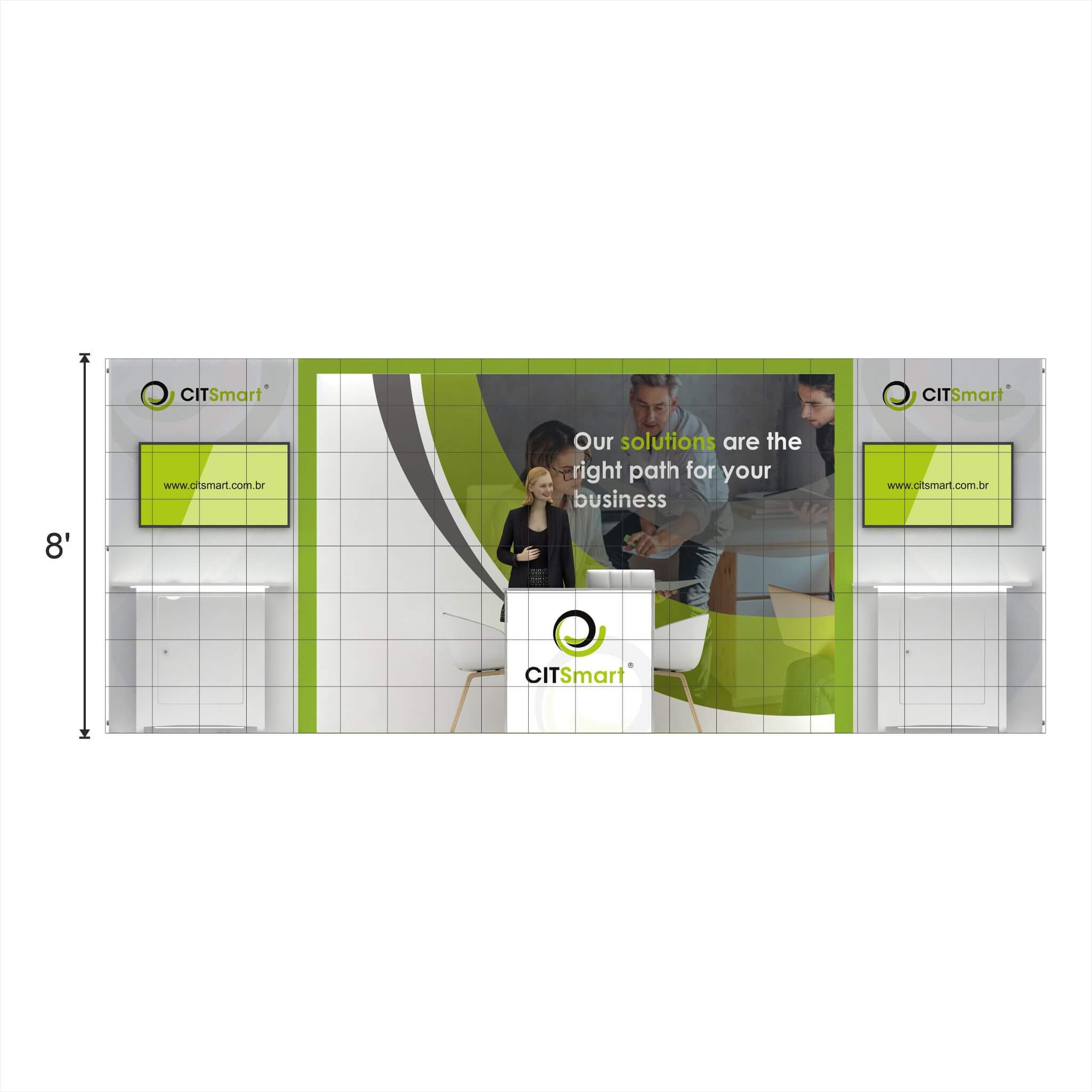 Elevation - GRLU1020 63: Stylish 10x20 Booth Designs for Visual Brand Presence Elevation - GRLU1020 63: Stylish 10x20 Booth Designs for Visual Brand Presence