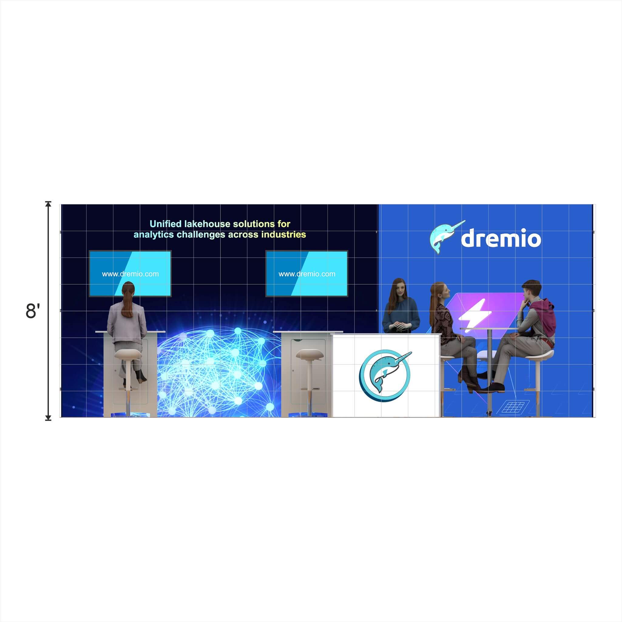 Elevation - GRLU1020 35: Stylish 10x20 Booth Designs for Visual Brand Presence