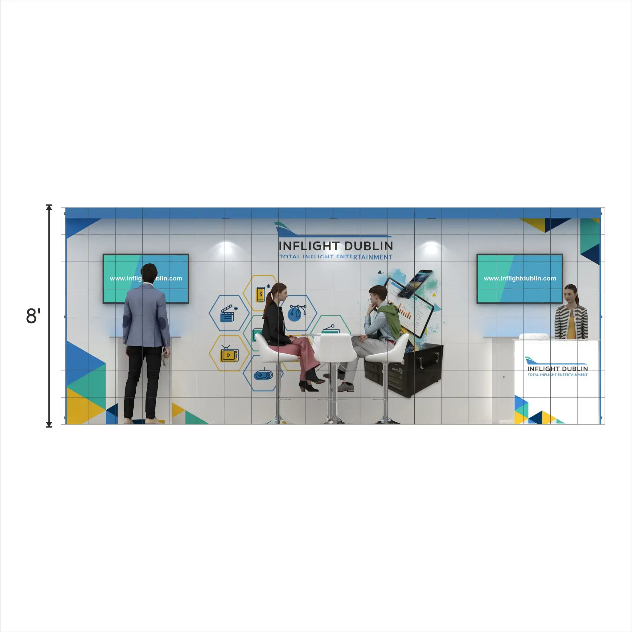Elevation - STL1020 03: Budget-friendly 10x20 trade show booth designs