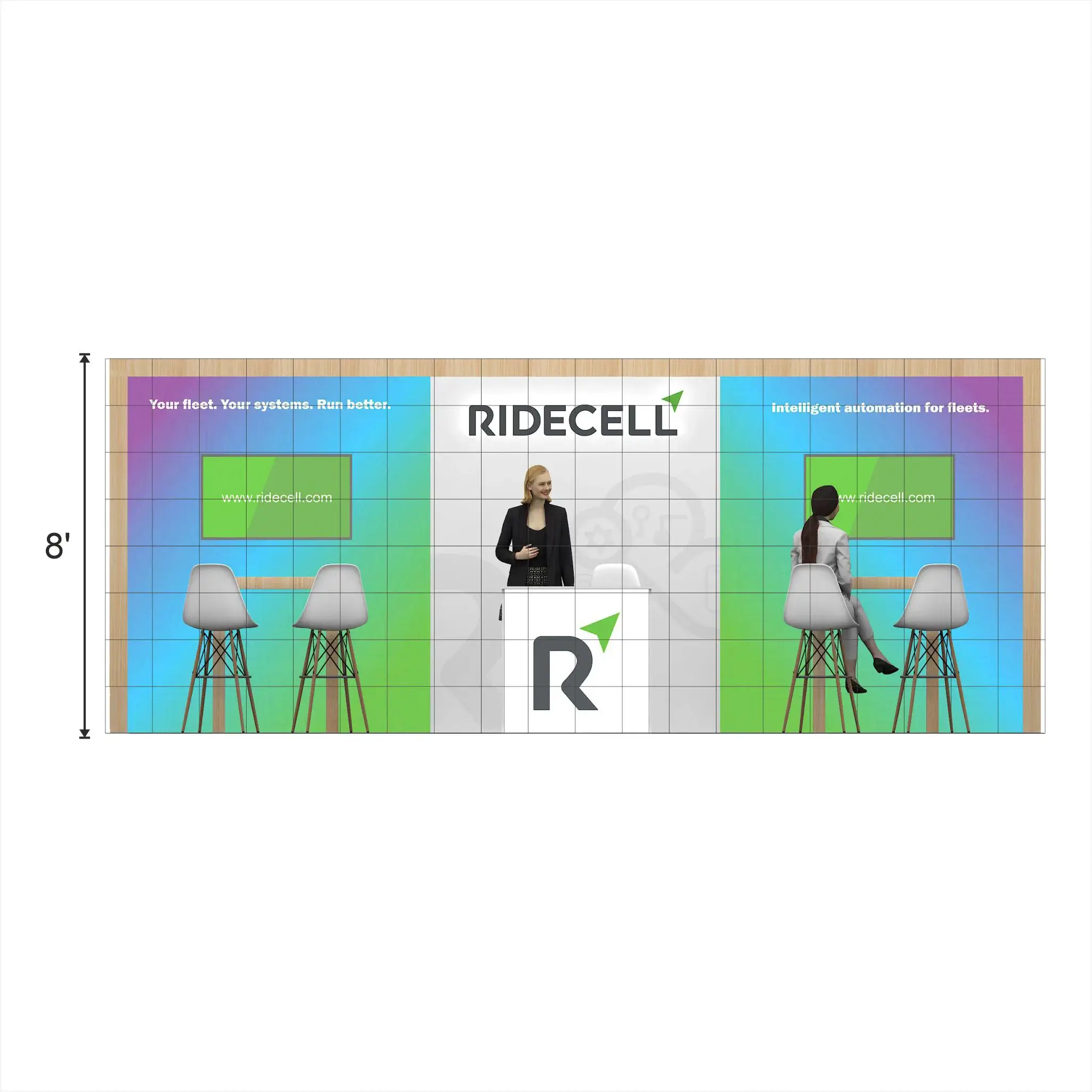 Elevation - RLU1020 77: Exclusive 10x20 trade show rental booth for shows by Exponents