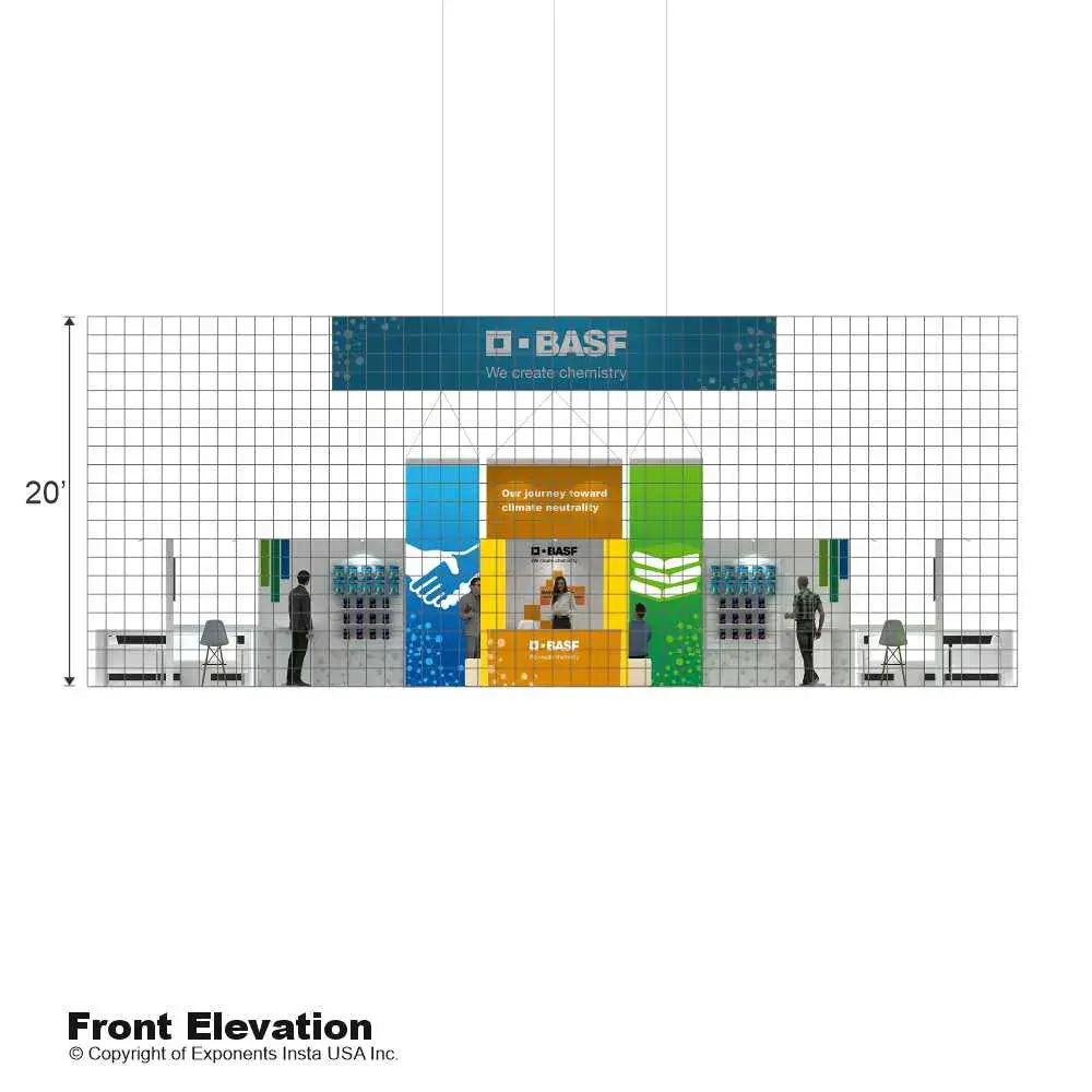 Elevation – YRLU5050 14: Stylish 50x50 Booth Designs for Visual Brand Presence