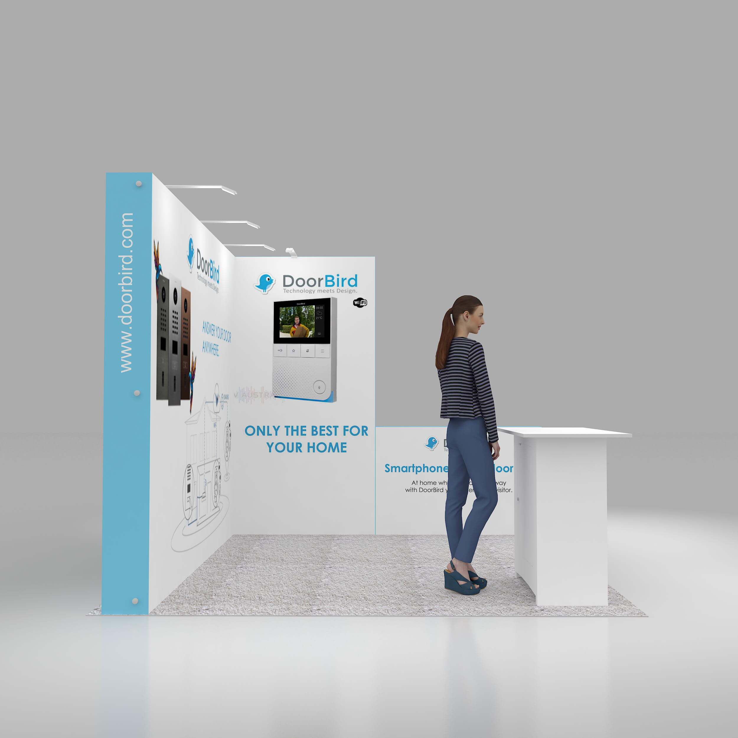 Back Side Perspective View - RCR1010 07: Striking and purpose-driven 10x10 booth rentals