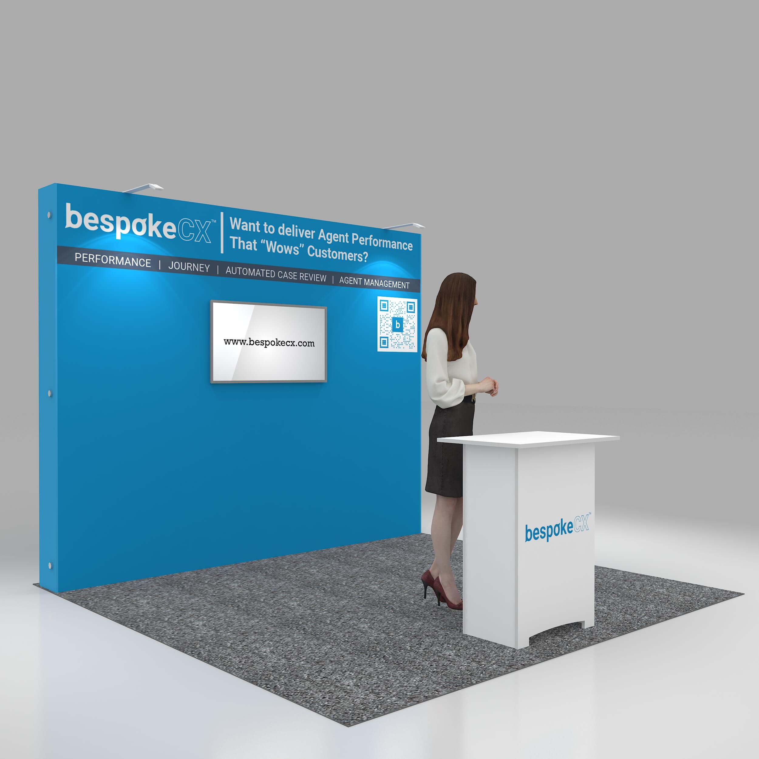 Right Side Perspective View - RCR1010 10: Impactful 10x10 trade show booth rentals