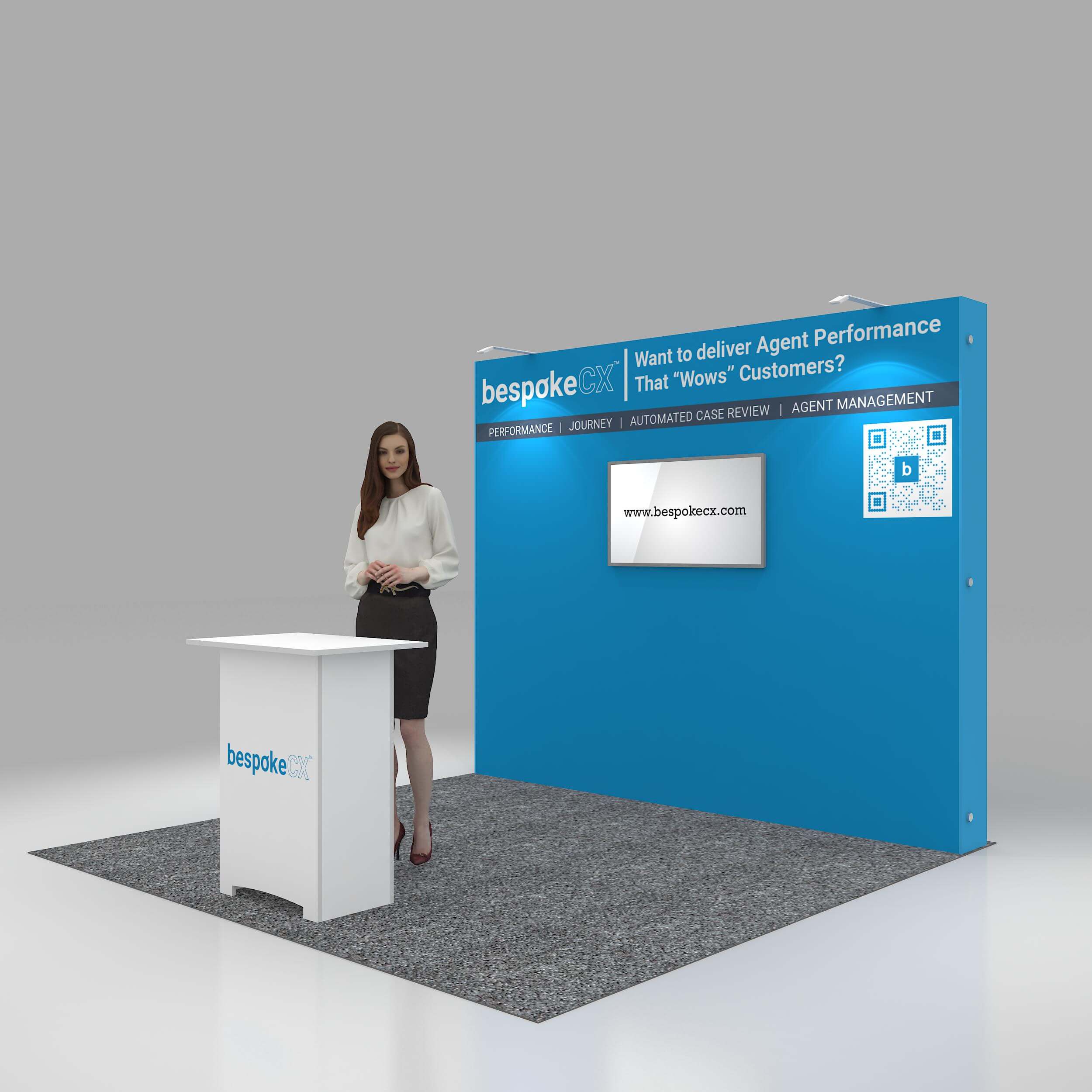Left Side Perspective View - RCR1010 10: Creative 10x10 trade show booth ideas