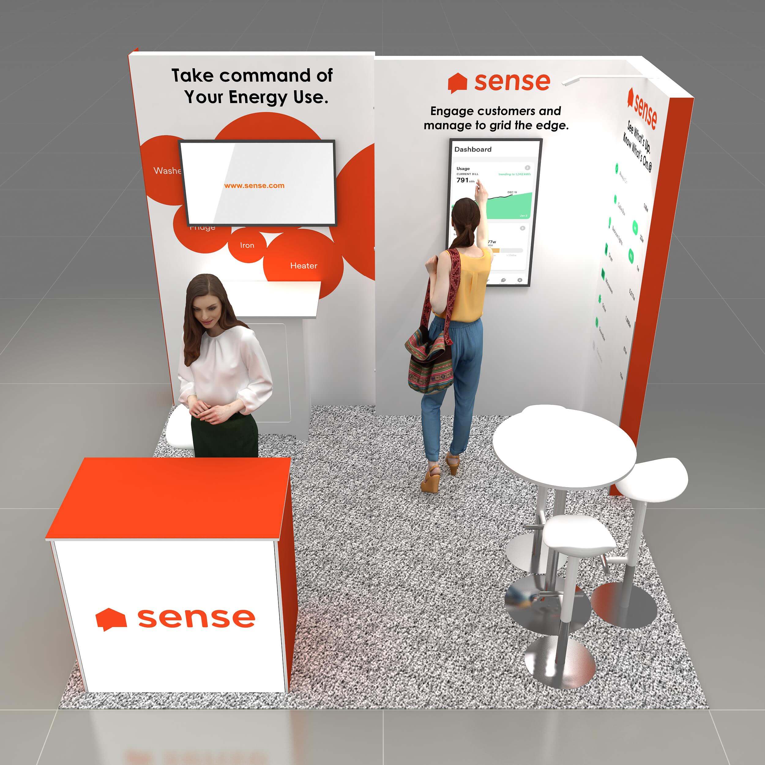 Arial View - RL1010 04: Top-notch 10x10 trade show booth rentals