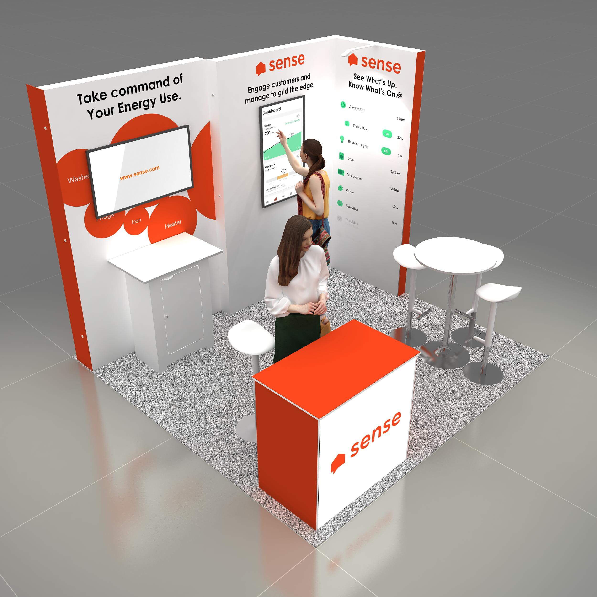 Arial View 1 - RL1010 04: Striking and purpose-driven 10x10 booth rentals