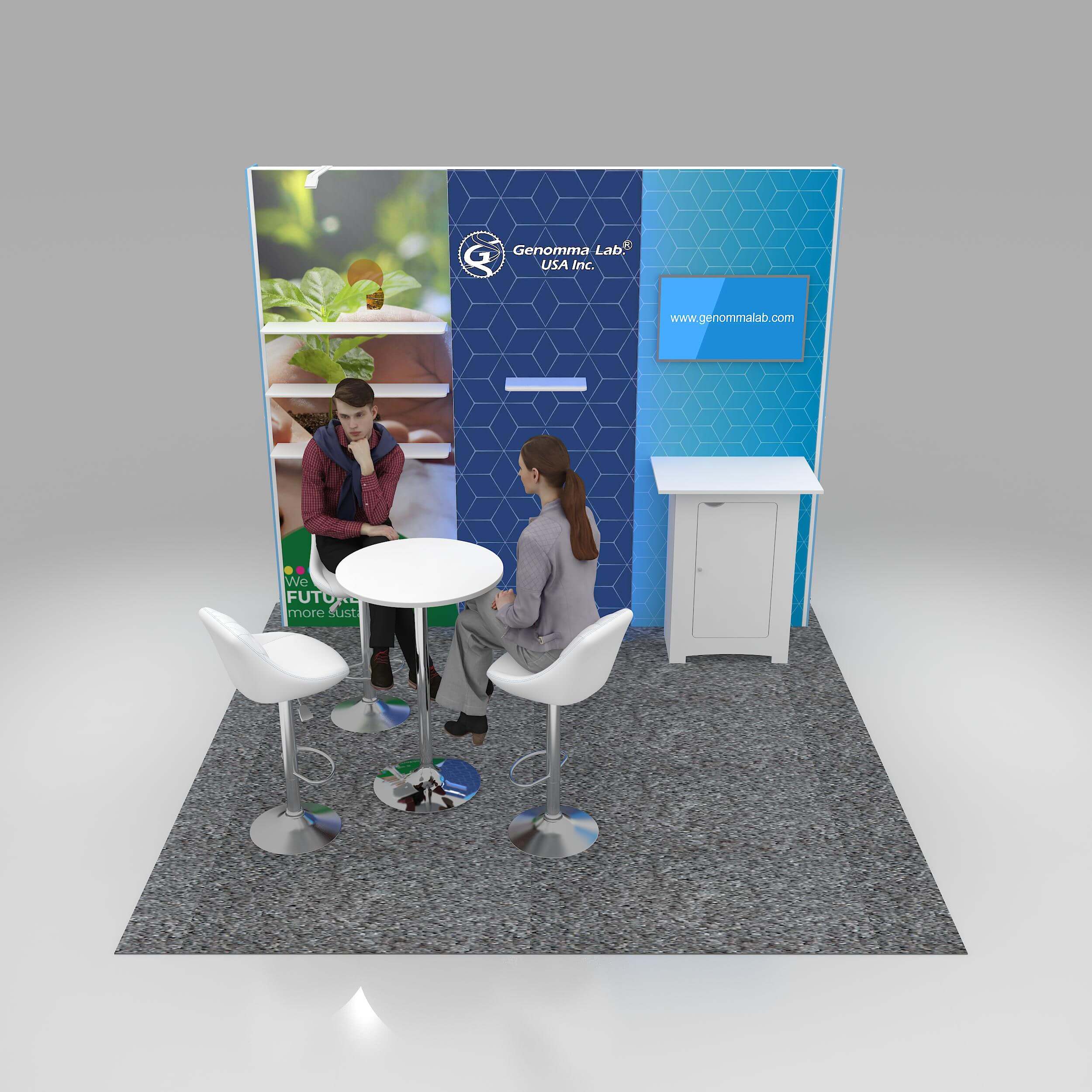 Arial View - RL1010 06: Visually Compelling 10x10 Exhibit Booth for Engagement