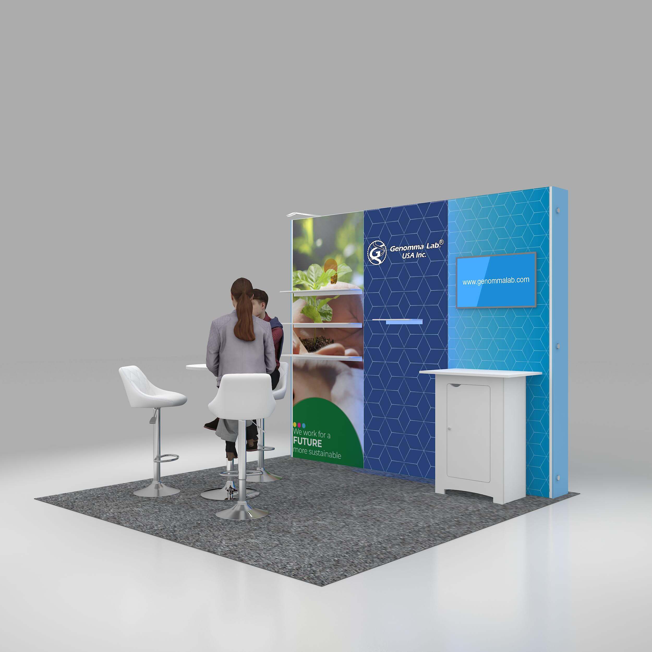 Left Side Perspective View - RL1010 06: Attractive 10x10 Rental Exhibits for Trade Show Marketing