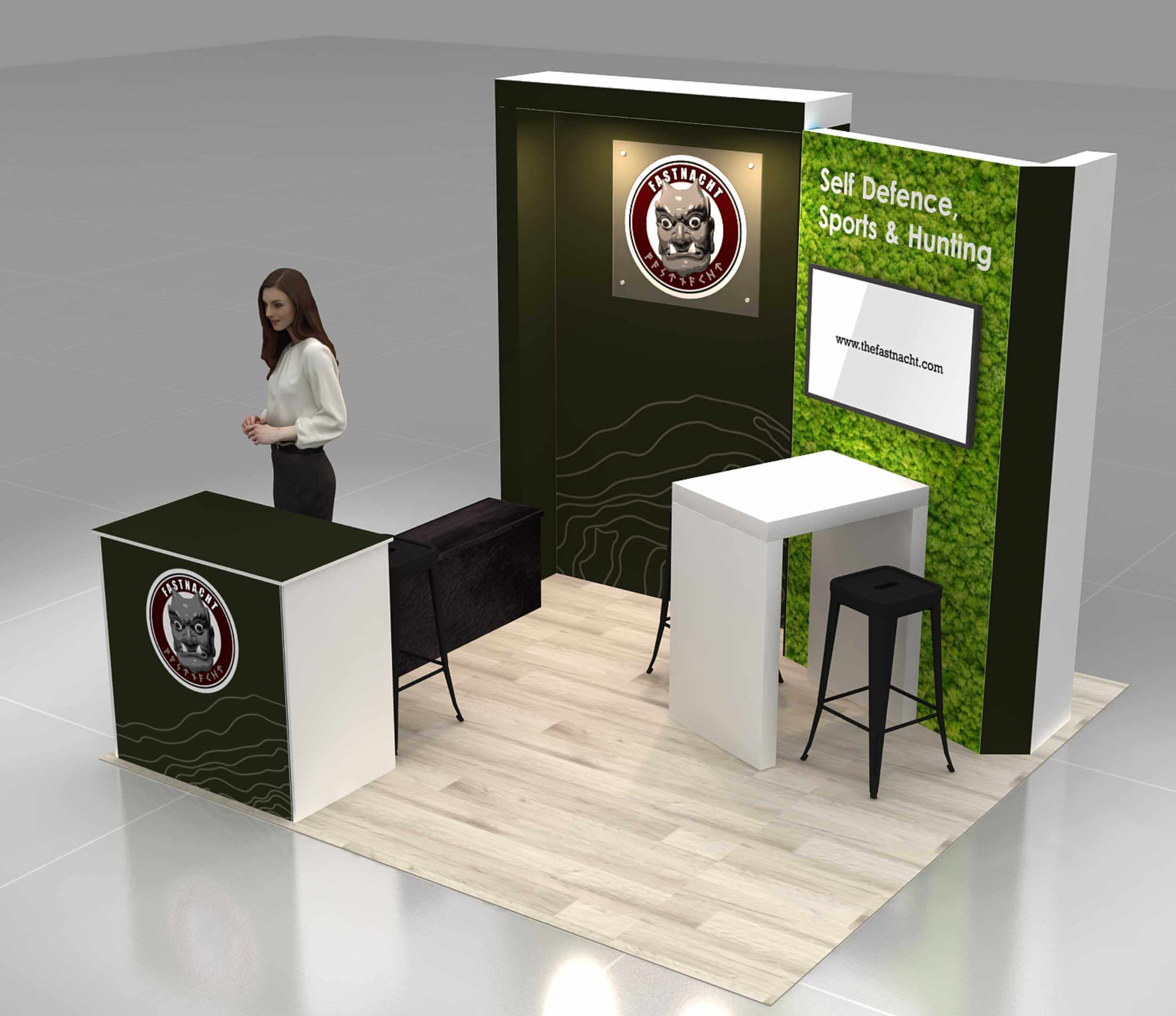 Left Side Perspective View - RLE1010 05: Extraordinary 10x10 trade show booth designs