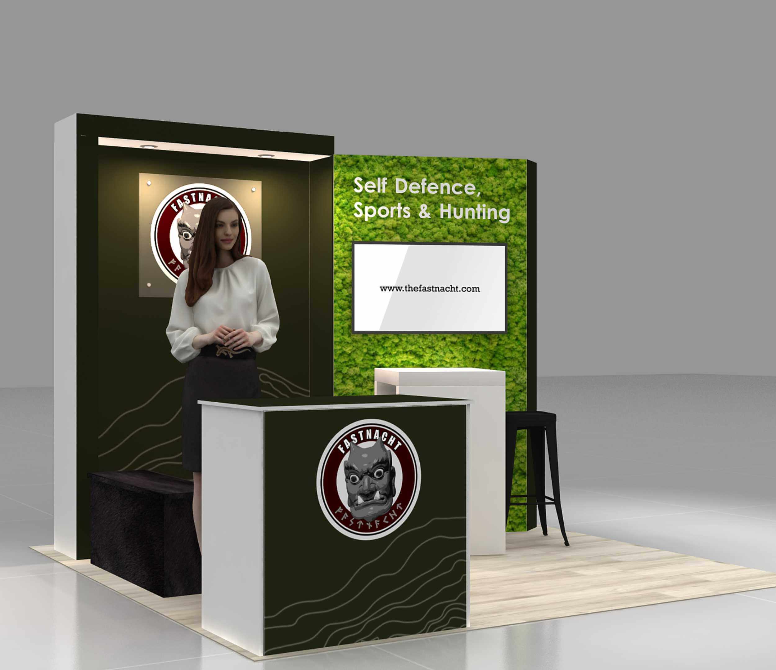 Right Side Perspective View - RLE1010 05: Impactful 10x10 trade show booth rentals