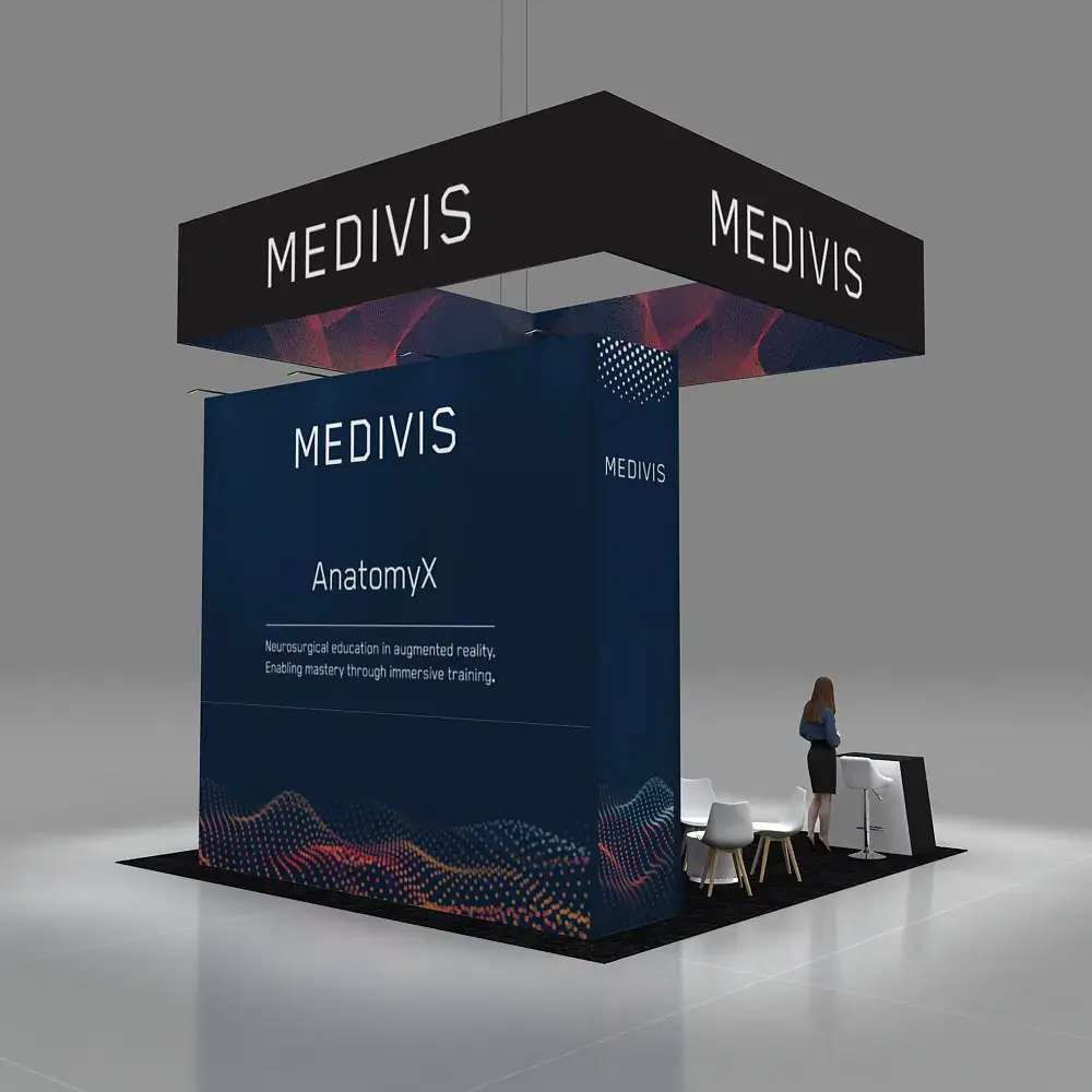 GRLU 20x20 145 MEDIVIS Booth Design Back Side View
