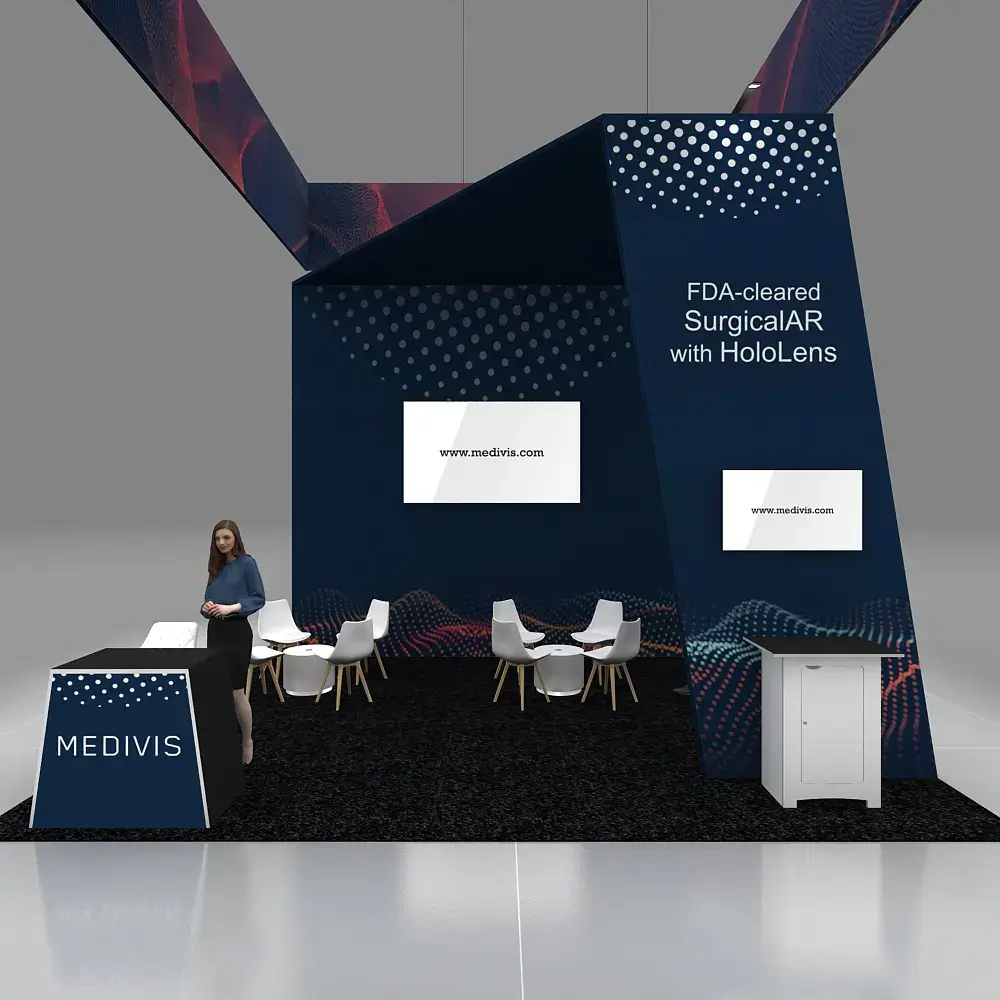 GRLU 20x20 145 MEDIVIS Booth Design Close View