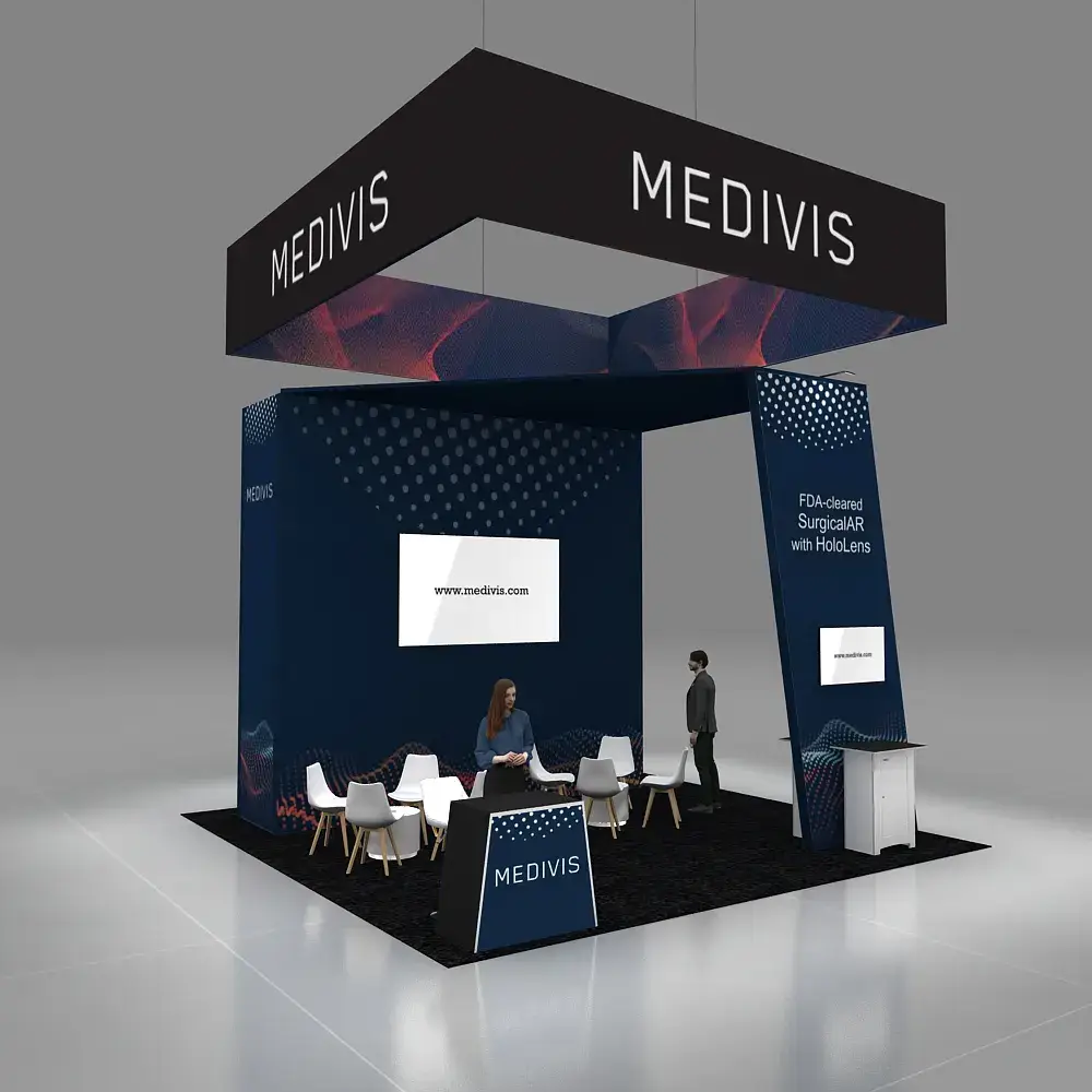 GRLU 20x20 145 MEDIVIS Booth Design Side Vew