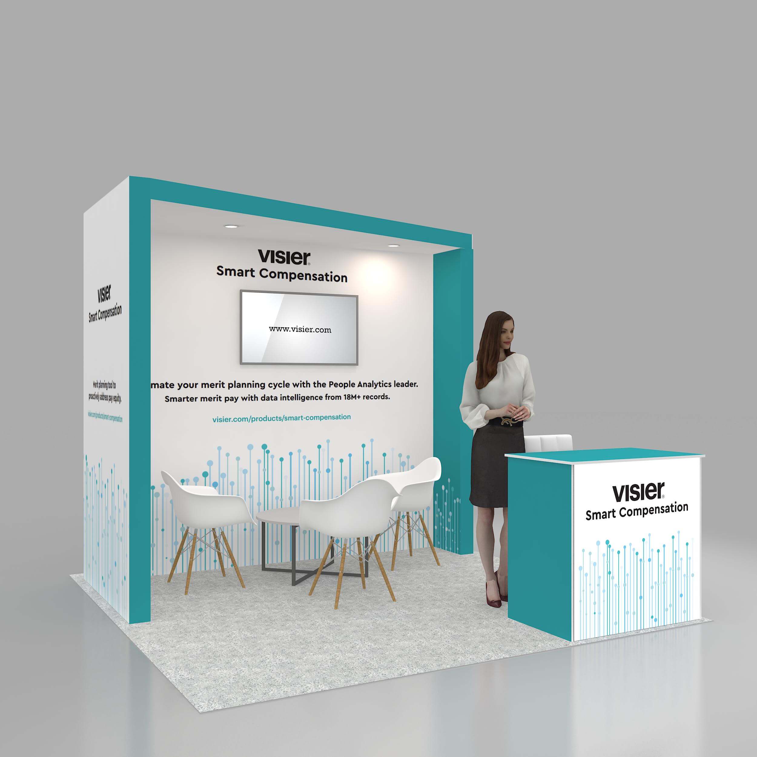 Right Side Perspective View - RLU1010 20: Eye-catching 10x10 booth rental Right Side Perspective View - RLU1010 20: Eye-catching 10x10 booth rental
