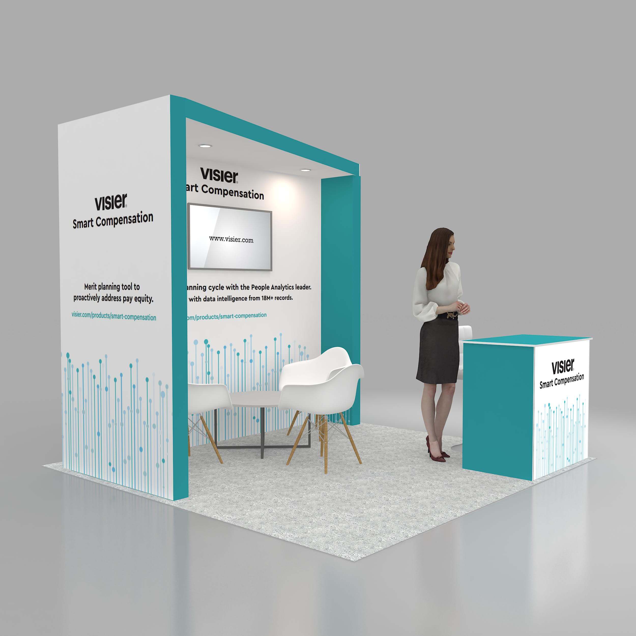 Right Side Perspective View 1 - RLU1010 20: Budget-friendly 10x10 trade show booth designs