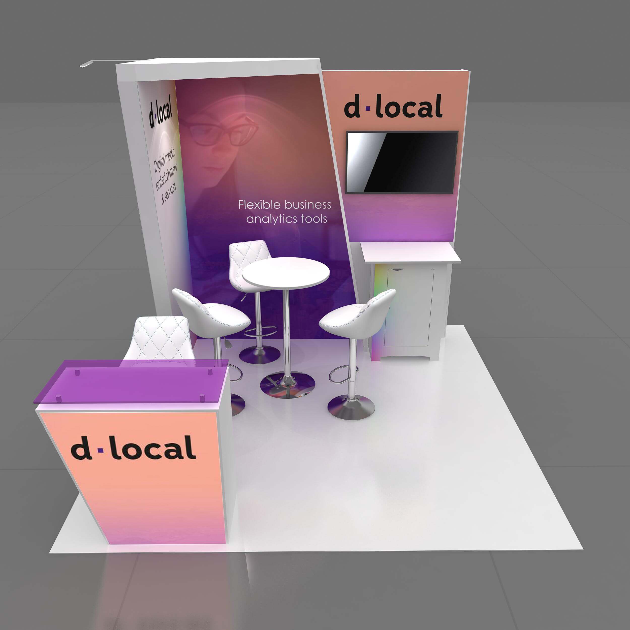 Arial View - GRLU1010-22: Attract attendees with extraordinary 10x10 rental booth