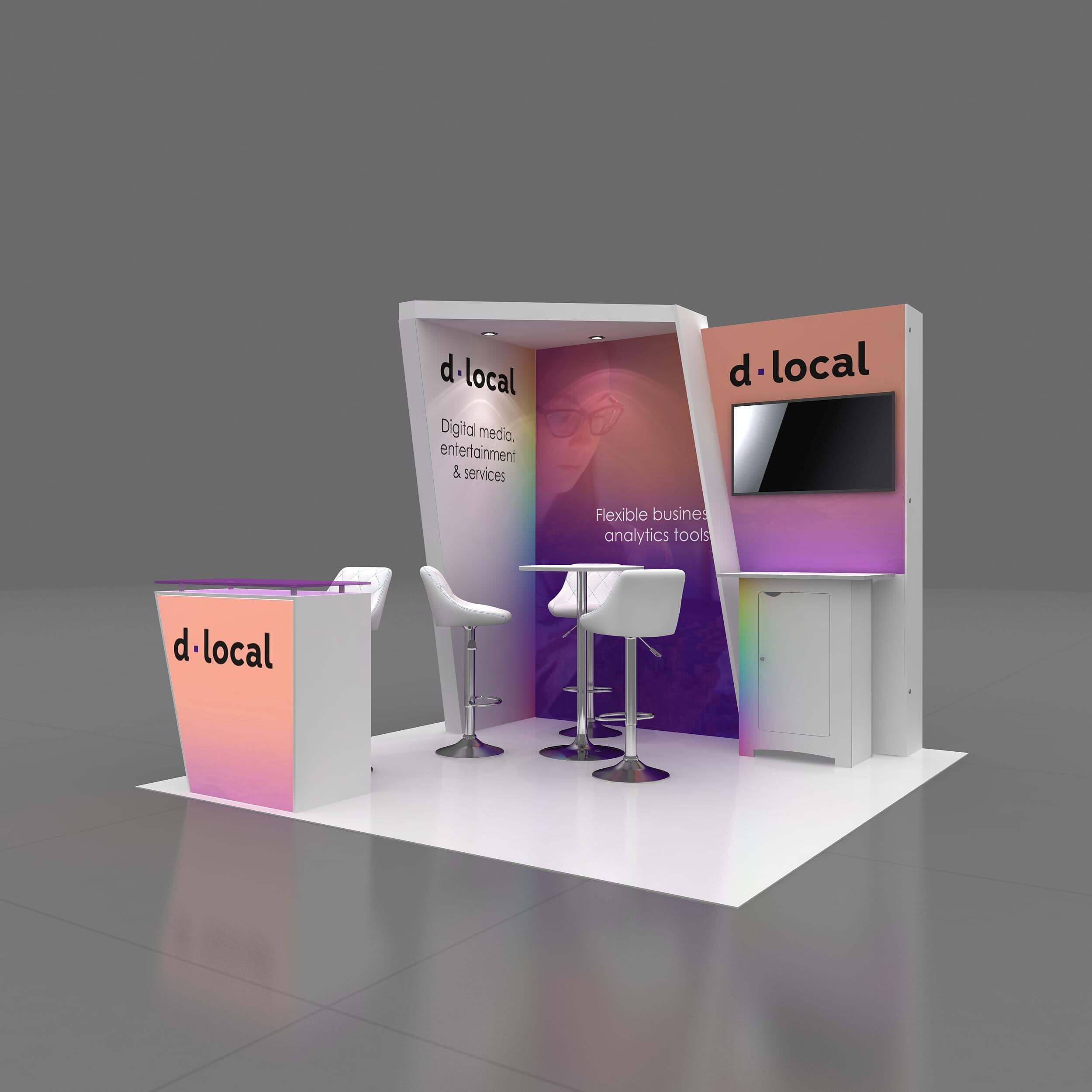 Left Side Perspective View - GRLU1010 22: Make heads turn with awe-inspiring 10x10 booth rentals