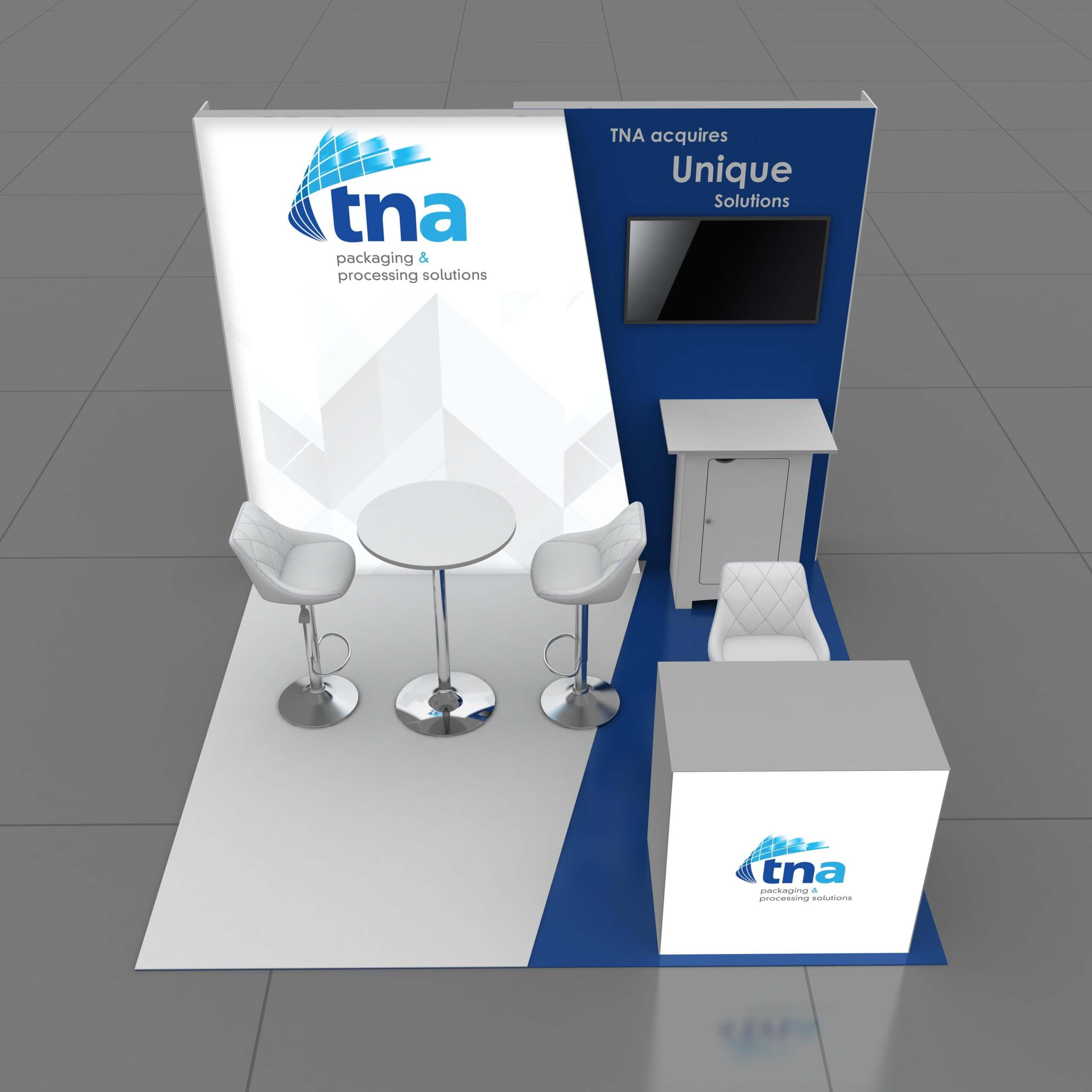 Arial View - RLU1010 28: Striking 20x40 trade show booth rentals Arial View - RLU1010 28: Striking 20x40 trade show booth rentals
