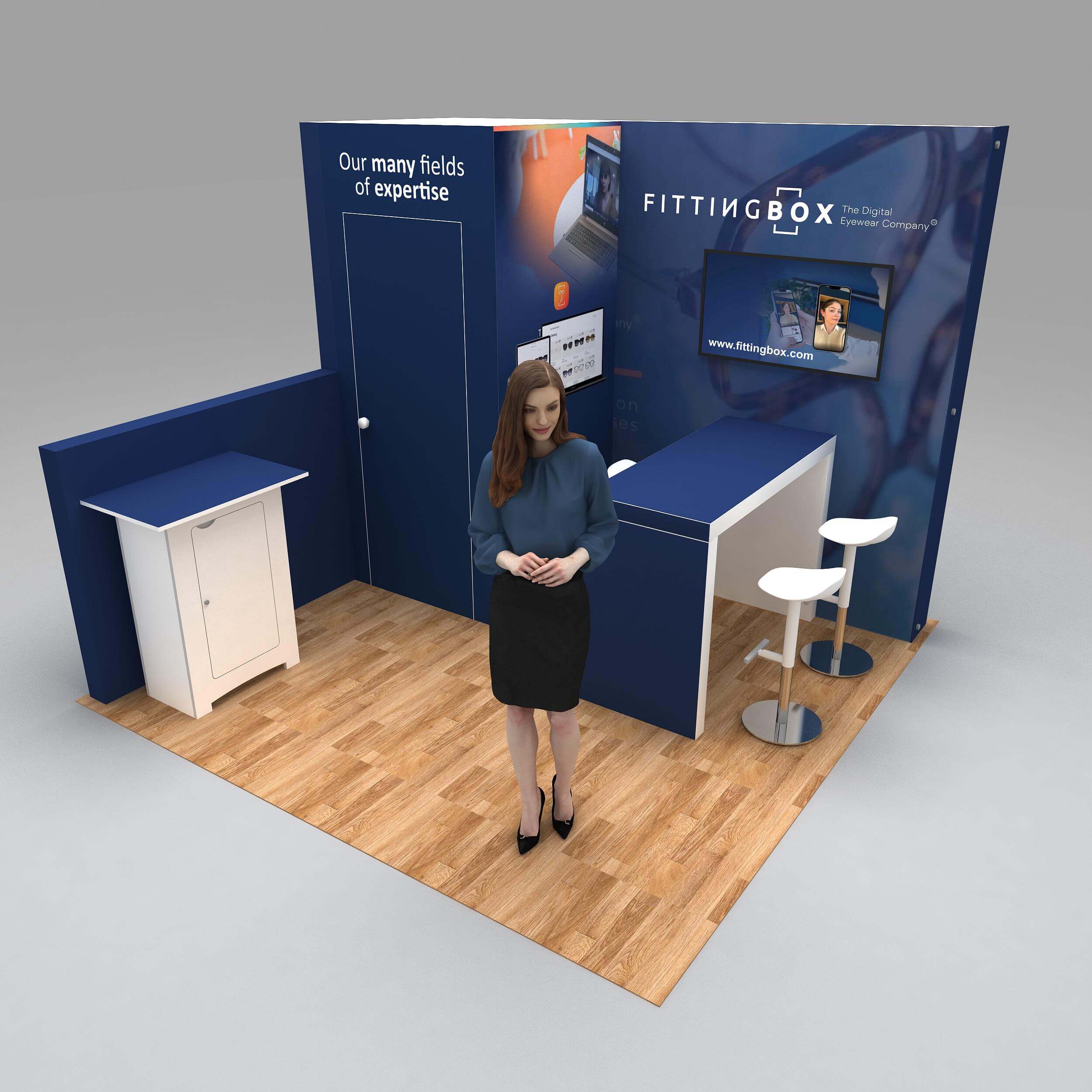 Arial View - RLU1010 33: Visually striking 10x10 trade show booth rentals