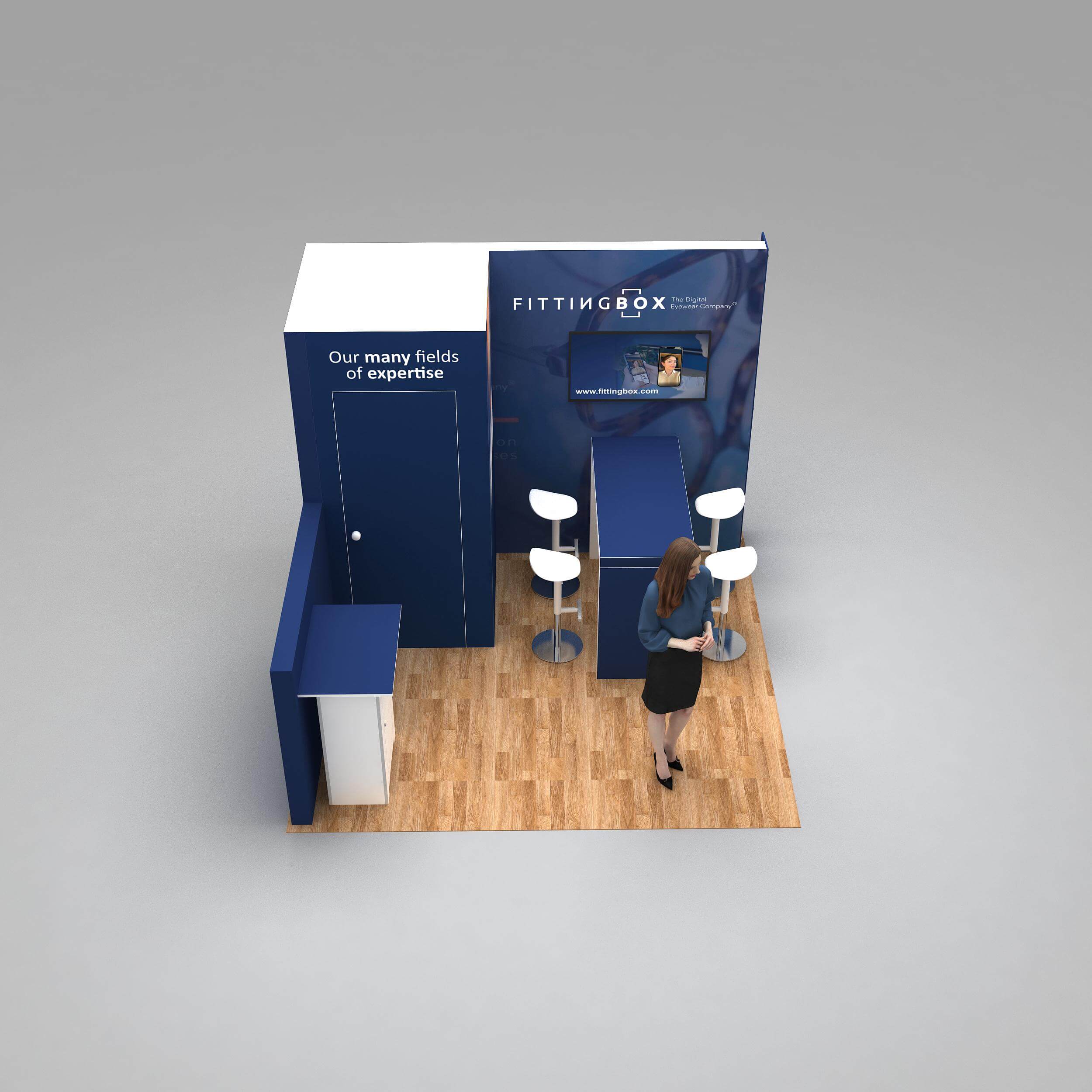 Arial View 2 - RLU1010 33: Top-quality 10x10 trade show rental booths