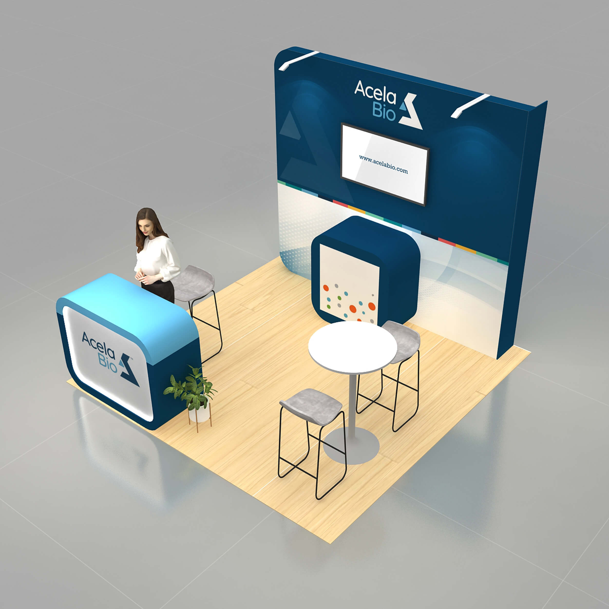 Arial View - RLU1010 38: Splendid 10x10 trade show booth rental