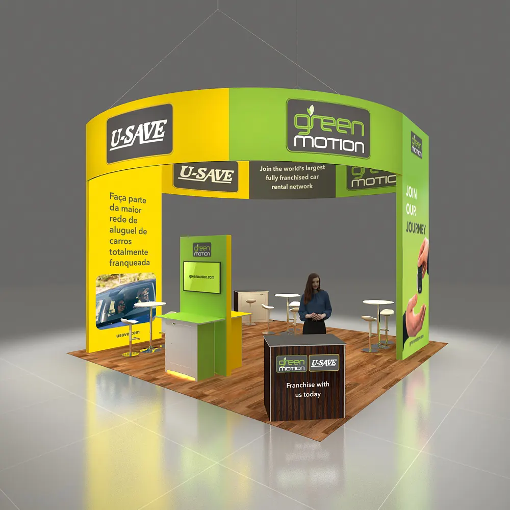 Left Side View - 20x20 Booth Rental Design - GRLU2020 168 Left Side View - 20x20 Booth Rental Design - GRLU2020 168
