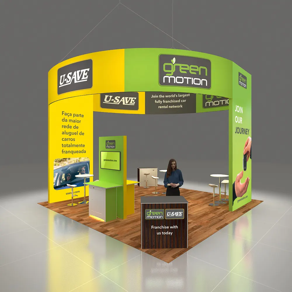 Front View - 20x20 Exhibit Booth Design - GRLU2020 168 Front View - 20x20 Exhibit Booth Design - GRLU2020 168