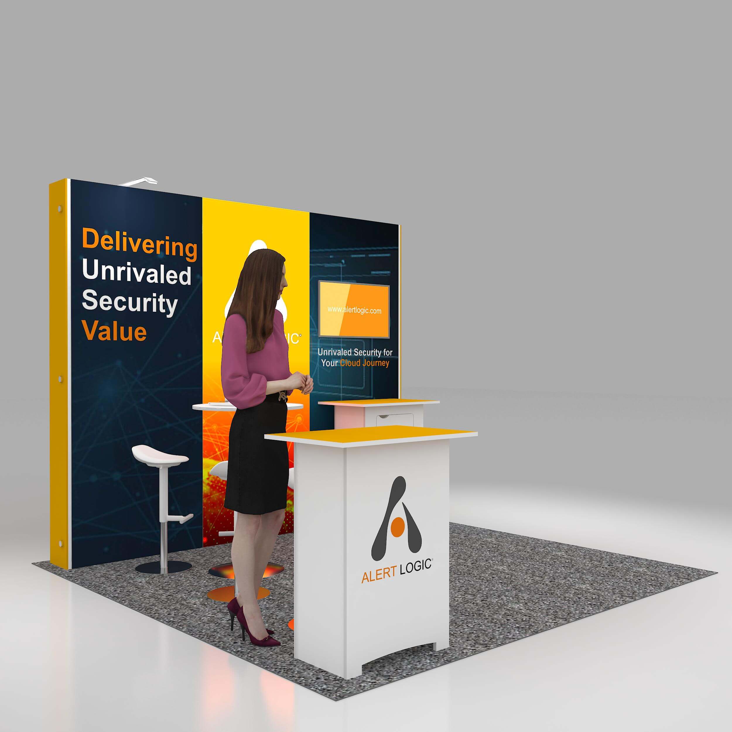 Right Side Perspective View - STL1010 01: Eye-catching 10x10 booth rental